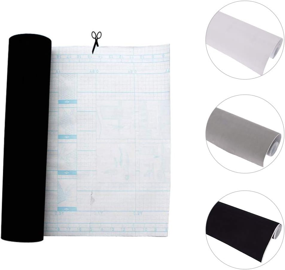 Self Adhesive Felt Roll, Multifunctional Decorative Soft Velvet Sticky Back Felt, Simple Modern Solid Color Drawer Liner for Jewelry Wall Photo Frame (Grey) - Blue image number 6