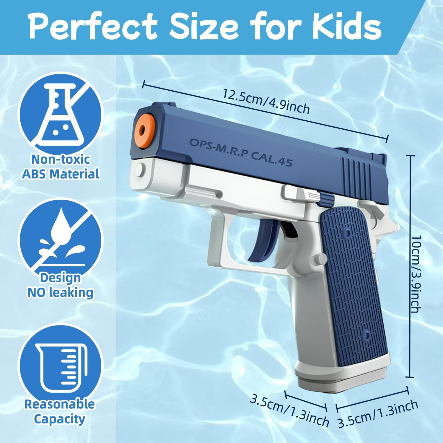 Water Gun for Kids, 2 Pack Squirt Guns Cool Small Manual Water Soaker Gun Summer Swimming Pool Beach Water Fighting Toys Water Pistol Toy Gifts for Boys Children image number 1