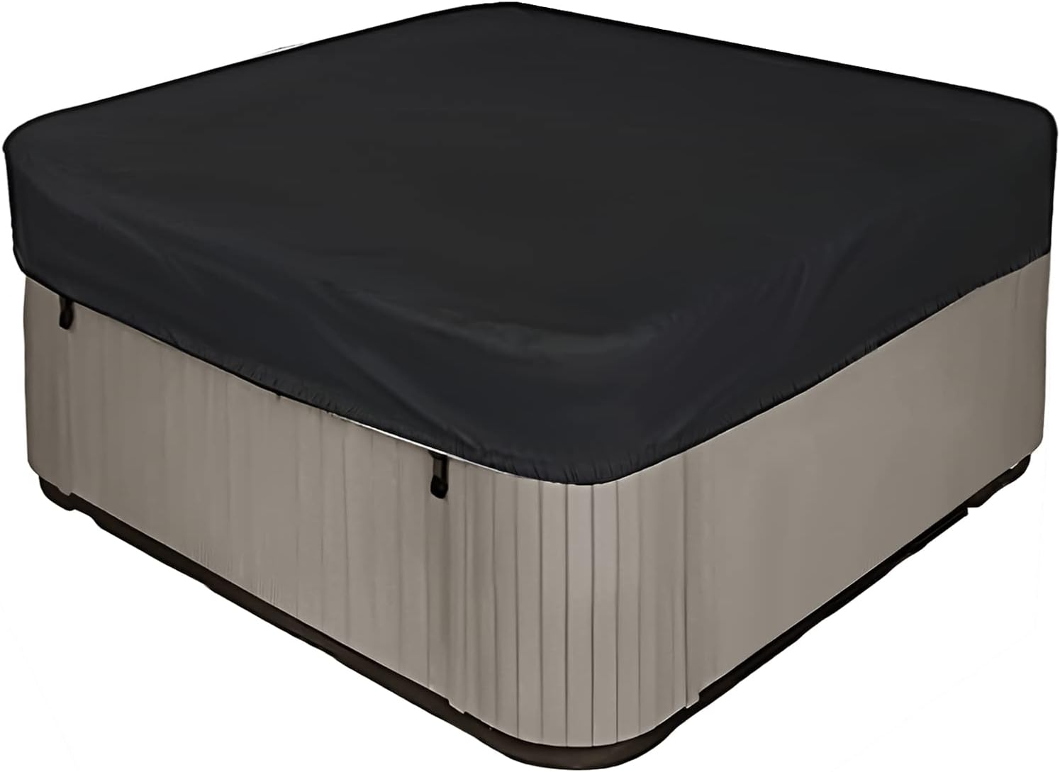 Aurragiy Square Hot Tub Cover Garden Hot Tub Spa Cover Replacement Waterproof UV Protected Rectangular Spa Cover Outdoor Spa Covers(87''Lx87''Wx12''H, Black) image number 1