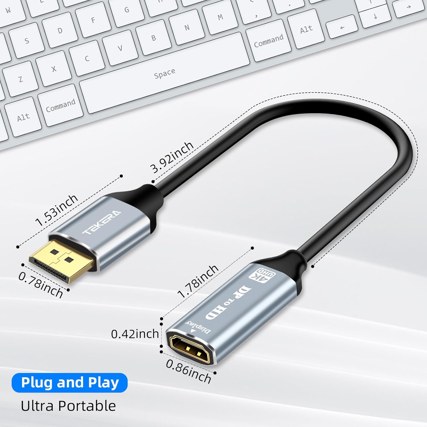Displayport to HDMI Adapter (4K 60Hz) 2 Pack, Unidirection Display Port to Hdmi Adapter Male to Female, Non-Bidirectional DP Output to HDMI Input Converter (4K@60Hz, 2 Pack)