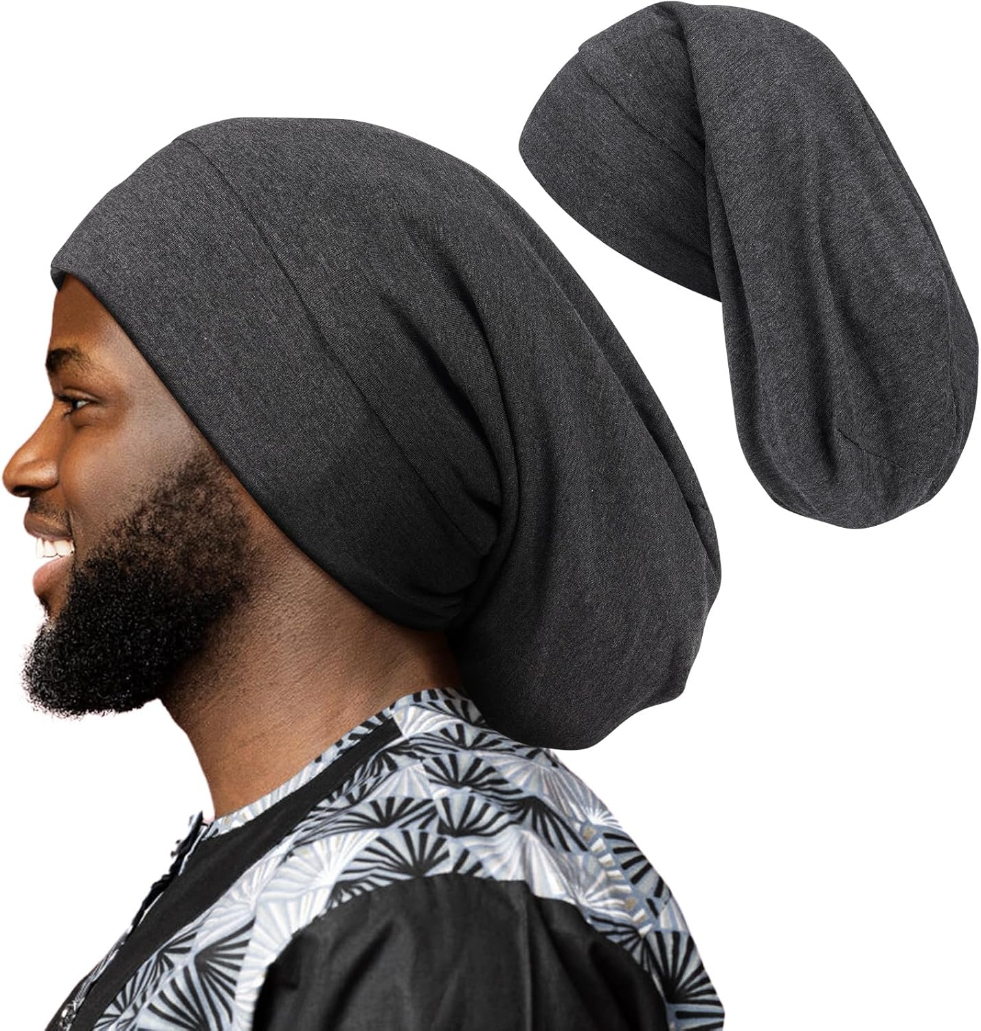OLESILK 100% Silk Dreadlock Cap, Bonnet for Long Hair and Sleeping, Extra Large for Women & Men, Loc Cap Hair Cover image number 2