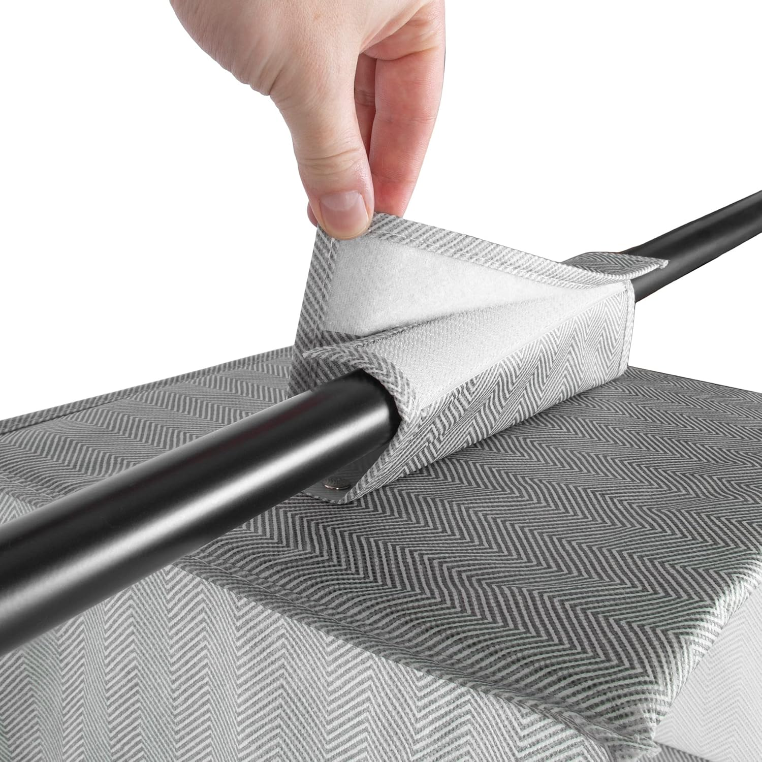 Compactor Hanging Organiser for Shoes and Clothing, 7 Compartments, Velcro Fastening, Supports up to 6Kg, Grey/White, Boston Range, 15 X 30 X H105 Cm, RAN10167 image number 1