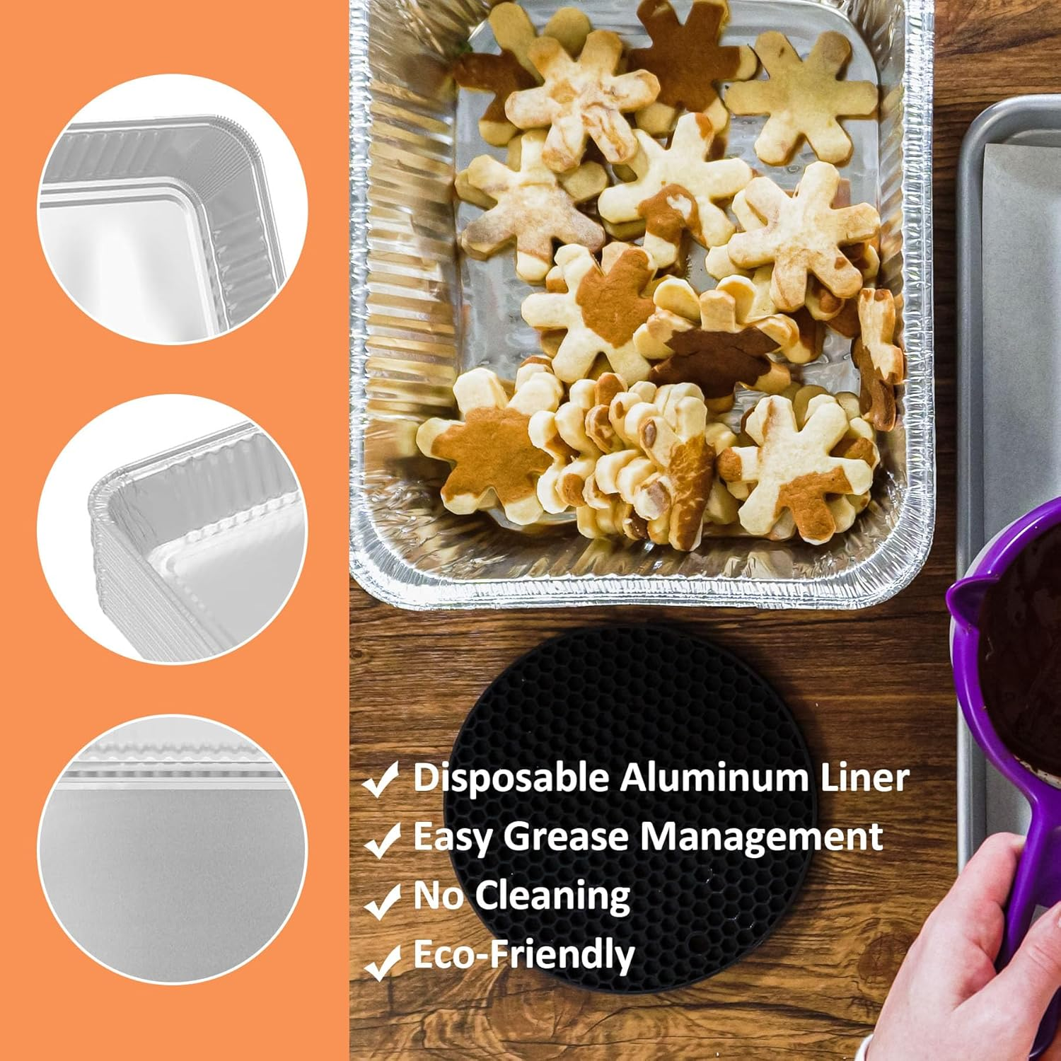 93305 Catch Pan for Weber Spirit E-210 E-220 E-310 E-320 E-330 Series, 83156 Grease Tray with Drip Pan Liners Replacement for Weber Genesis II E-310 E-315 E-325 E-330, for Spirit 200/300 Series image number 6