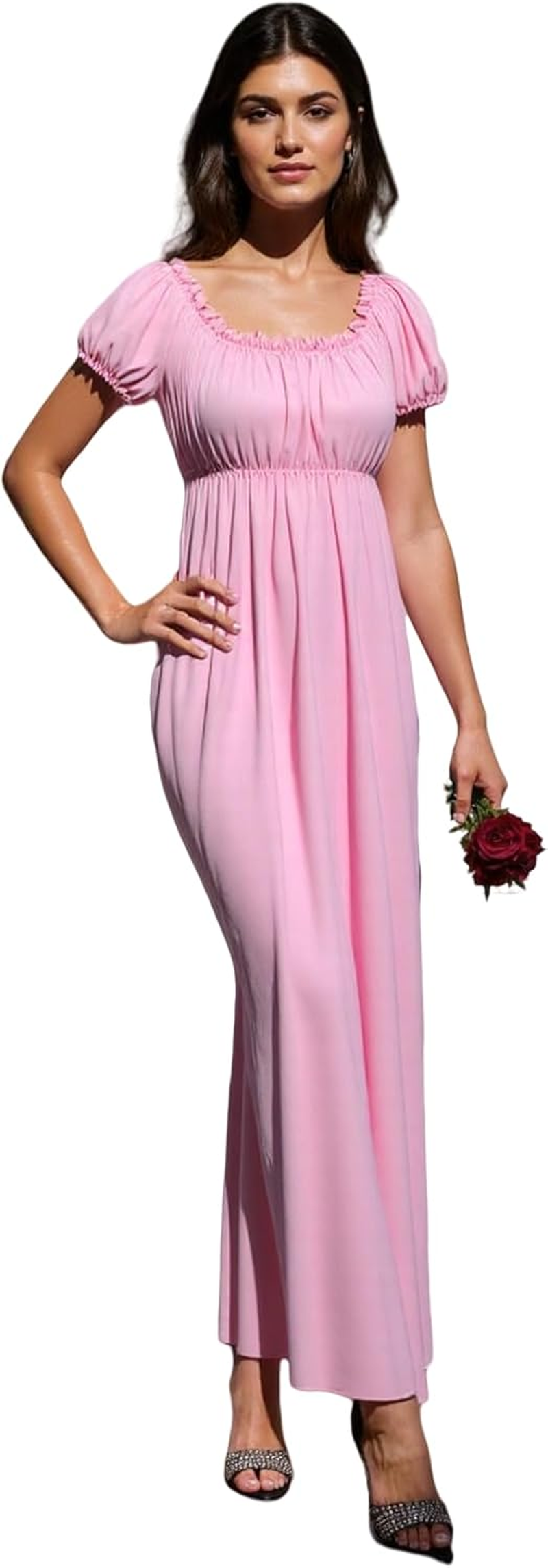 Regency Dress for Women Victorian Tea Party Gown Dresses Empire Waist Regency Costume Victorian Luxurious Satin Wedding Dress image number 4