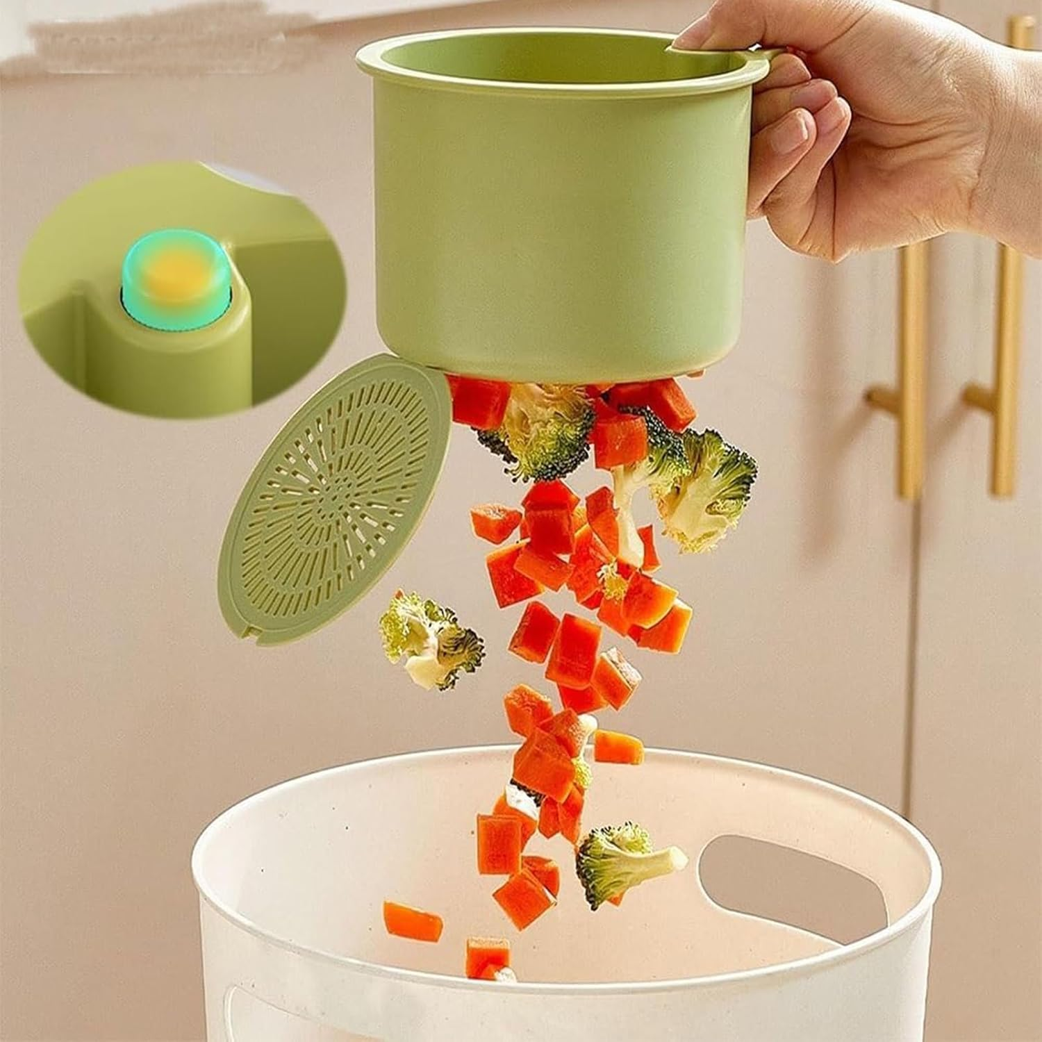 Pack of 2 Sink Strainers, Drain Basket, Hanging Strainer for Sink, Ideal for Draining Pasta and Vegetables, Practical Solution for Kitchen Organisation image number 2