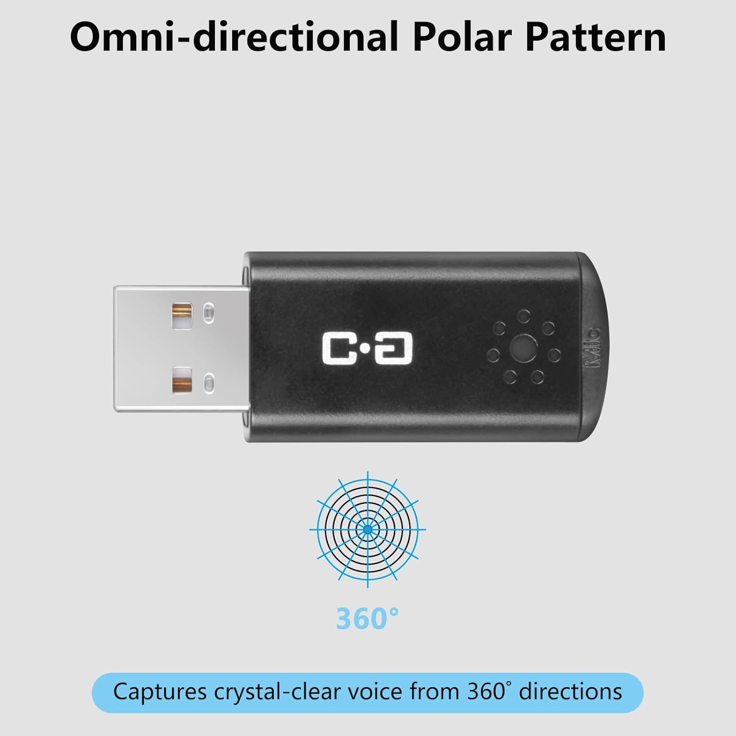 USB Microphone for Laptop and Desktop Computer, High Sensitivity for Clear Call, Plug-And-Play, High Gain, Cordless Mini-Sized Portable, Ideal for Work & Study image number 4