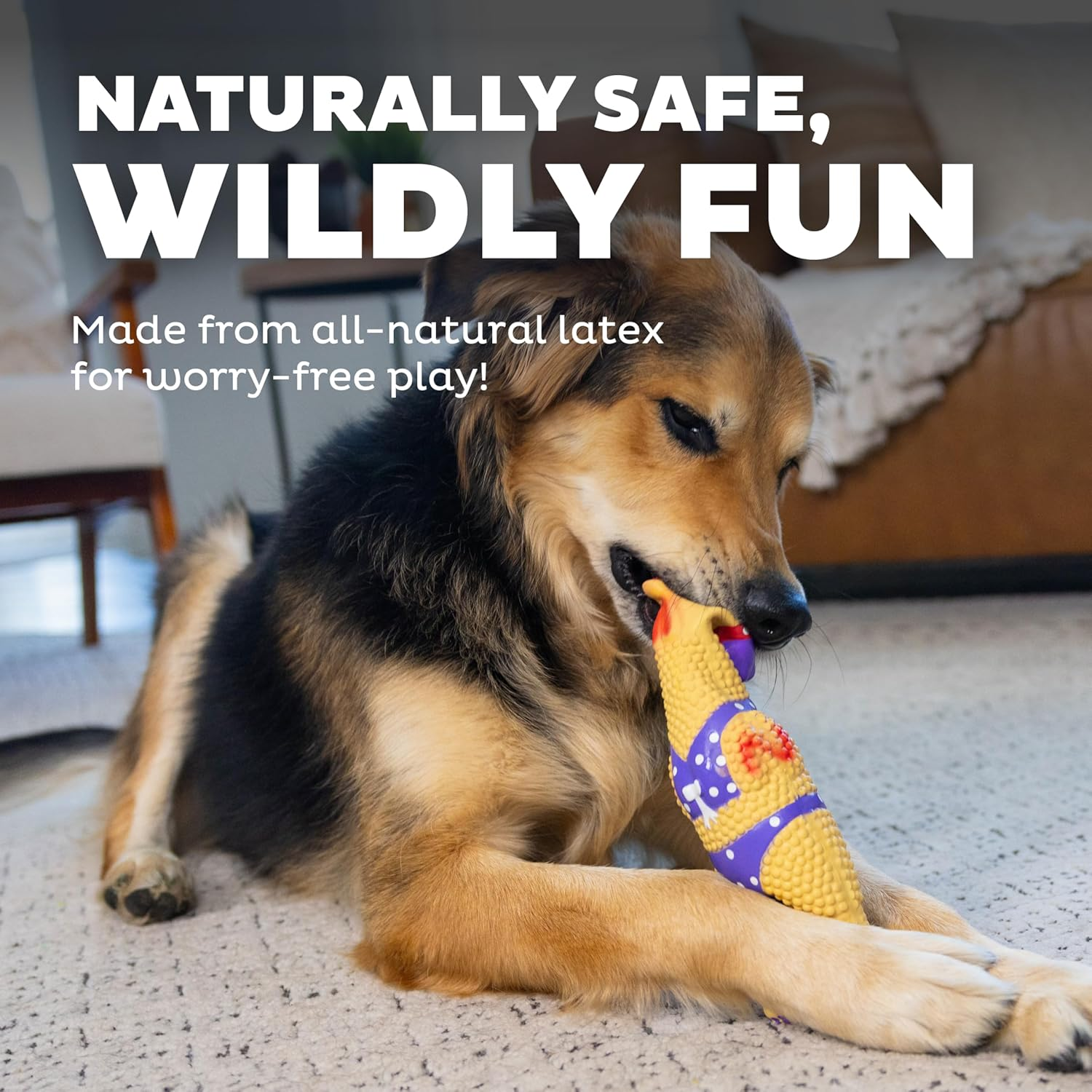 Petstages Pet Henrietta Latex Rubber Squawking Chicken Dog Toy, 145.14 G, L, Multi image number 2