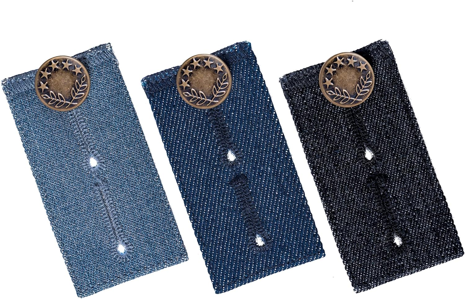 Johnson & Smith Waistband Extenders Button Extender for Pants | Pack of 3 with Different Shades | Polyester and Cotton Blended Material | Premium Metal Buttons | Button Extender for Jeans image number 1