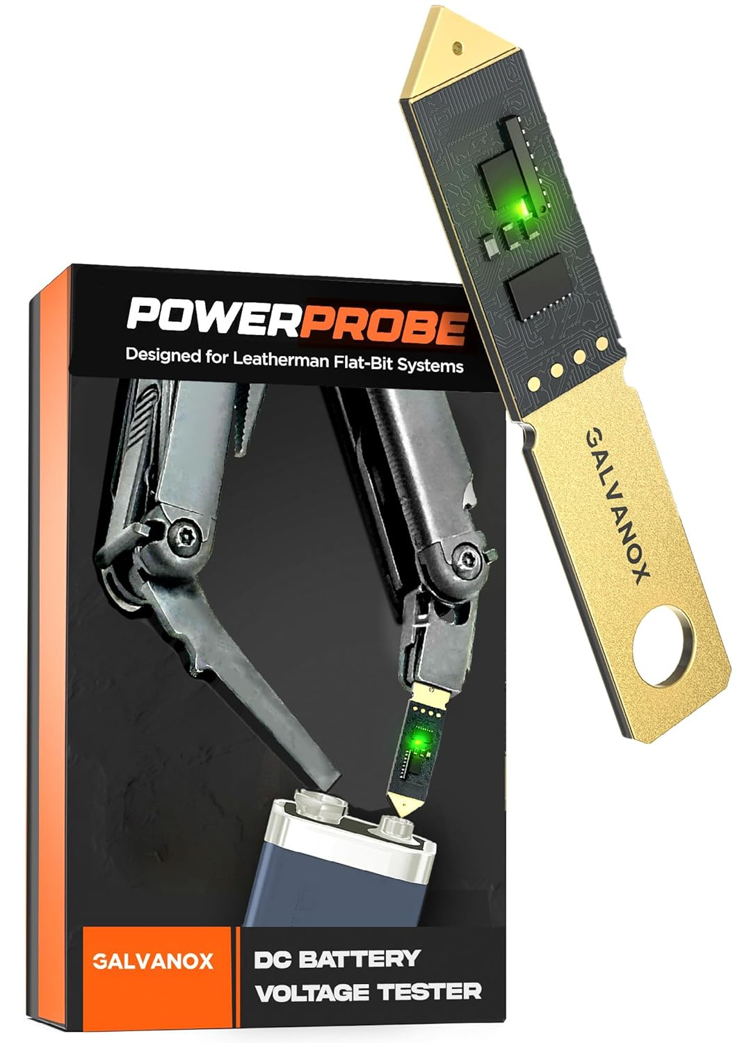 Galvanox Battery Voltage Tester Designed for Leatherman Multitools (Flat-Bit Slot Accessory) DC Voltage Meter, 2.5VDC to 30VDC image number 1