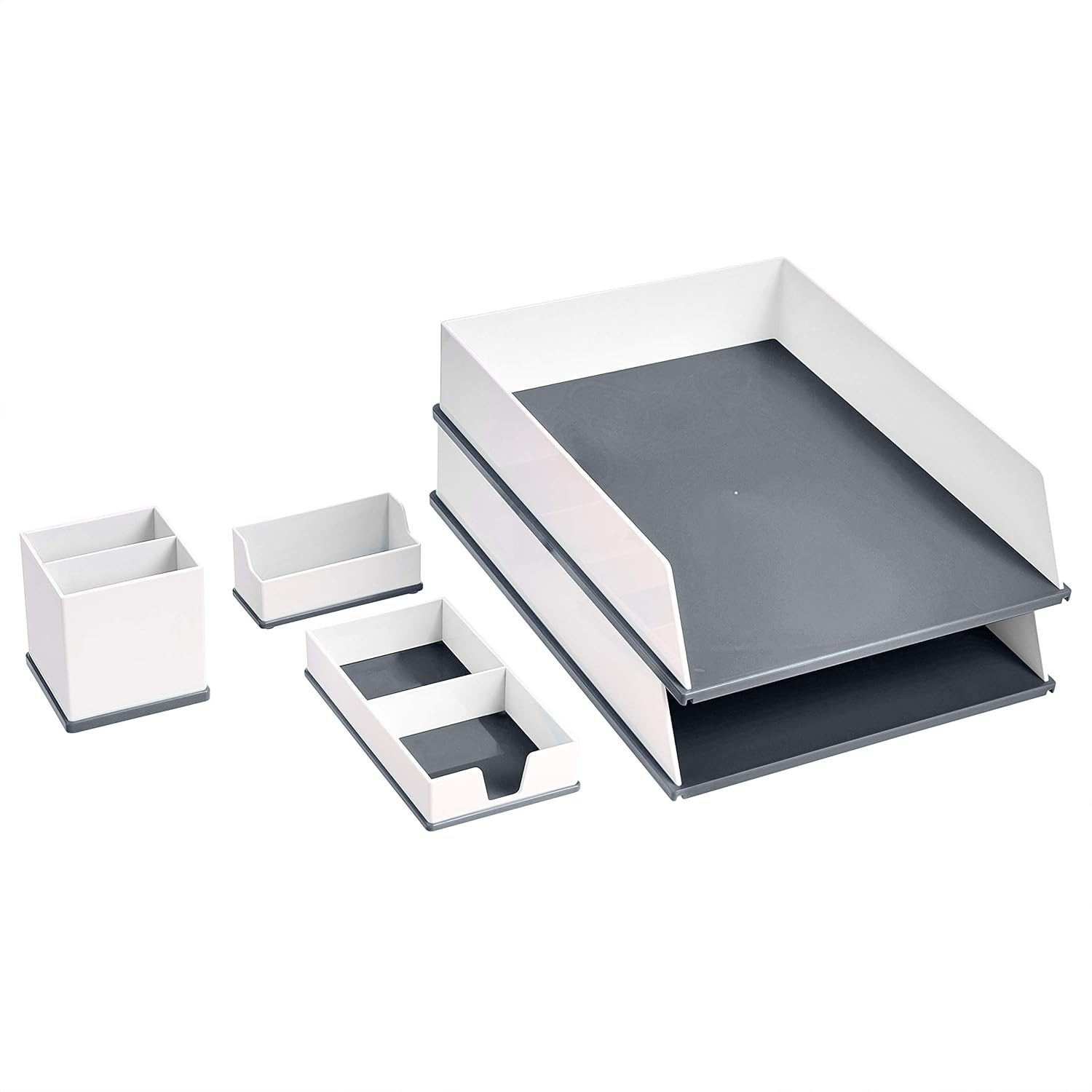 Amazon Basics Desk Organization Set - Grey and White image number 3