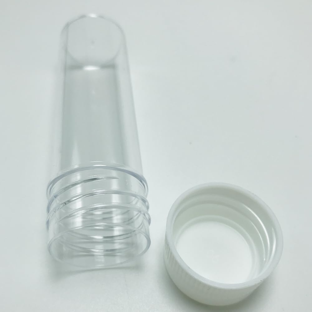 12PCS 25Ml/0.85Oz Empty Reusable Clear Plastic Sample Bottles Sputum Culture Testing Tube with White Screw Cap Cosmetic Vial Storage Containers for Scientific Experiment