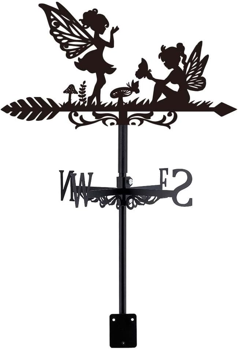 SUPERDANT Fairy Weathercock Meadow Mushroom Weather Vane for Roof Metal Weather Vane Farm Weathervane Wind Direction Indicator Yard Outdoor Weather Vane for Barns Gardens Weather Vane Yard image number 4