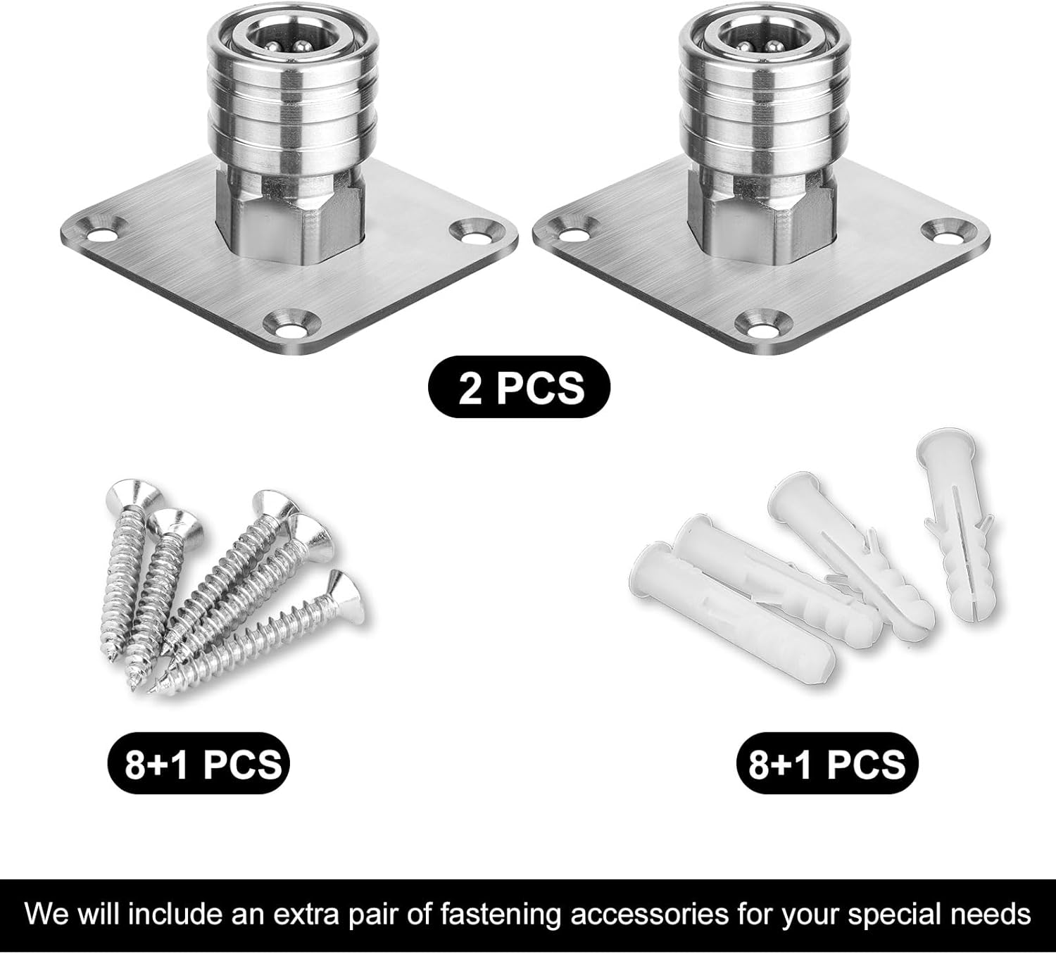 PEUTIER 2 Pieces Pressure Washer Foam Cannon Holder, 1/4" Quick Connect Automatic Foam Cannon Wall Mount Bracket, Stainless Steel Nozzle Tip Holder Pressure Washer Gun Accessories Storage Rack image number 2