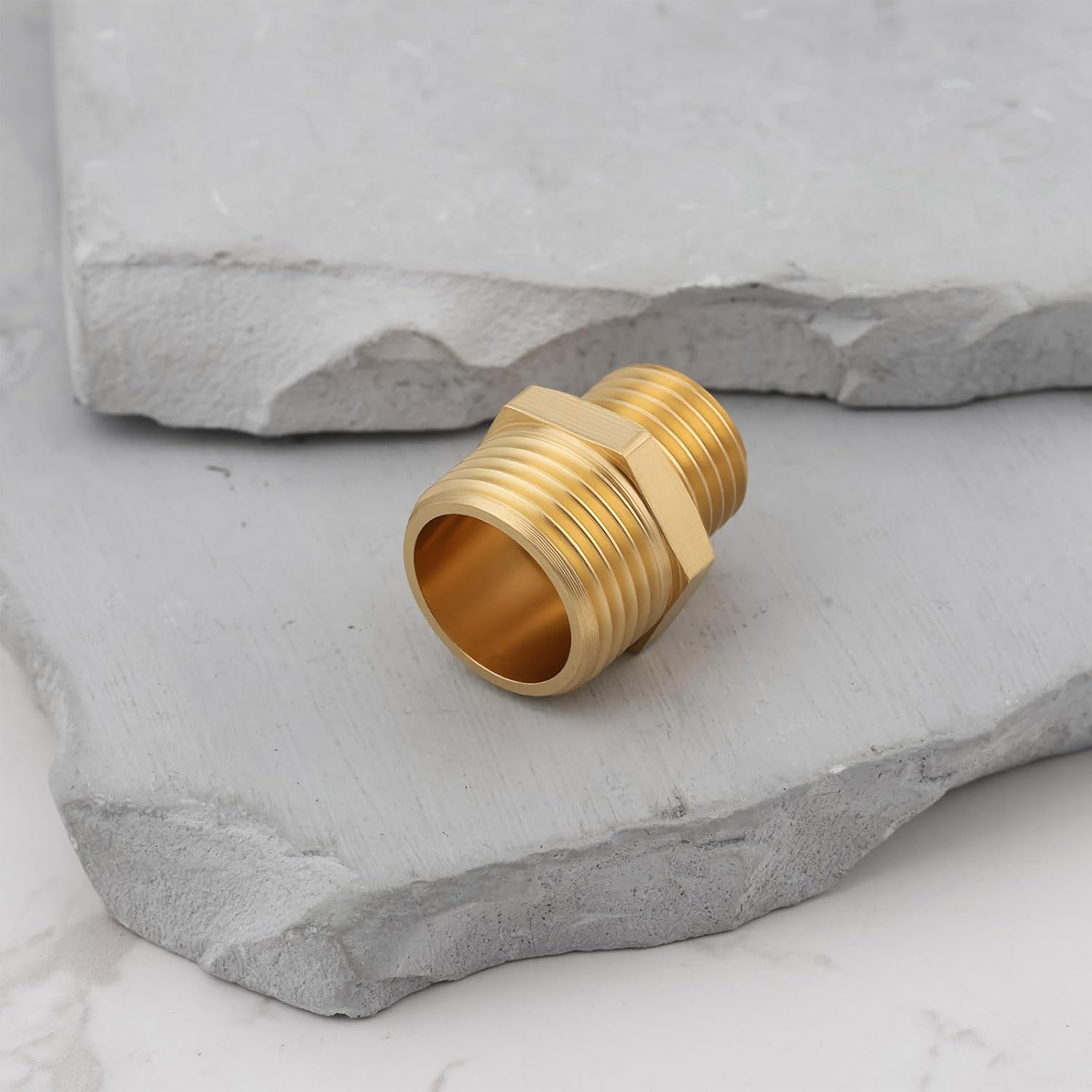 SG Store 4Pcs Male BSP 3/8 to 1/4 Inch Brass Adapter for Liquid Gas Pipe System Connection image number 3