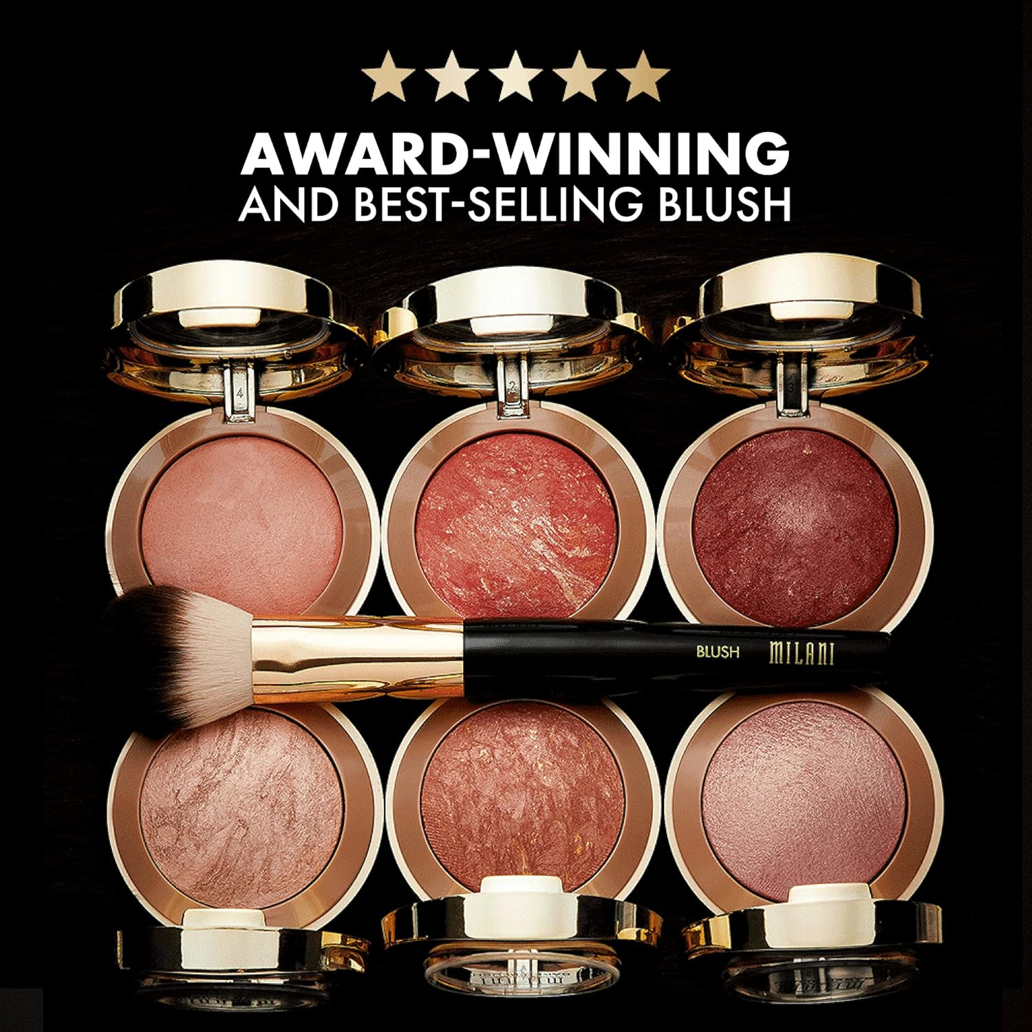 Milani Baked Blush - Sunset Passione (0.12 Ounce) Cruelty-Free Powder Blush - Shape, Contour & Highlight Face for a Shimmery or Matte Finish image number 2