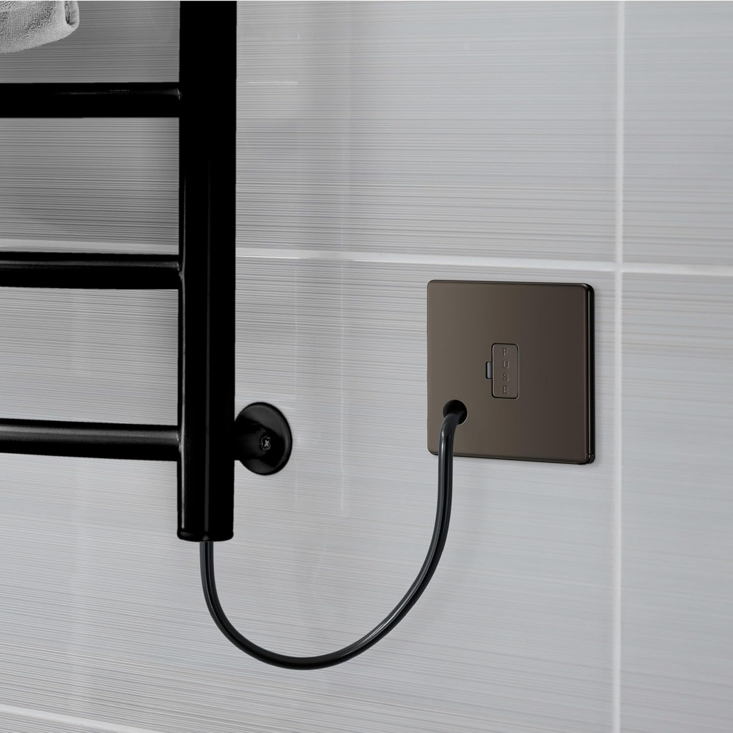 BG Electrical Screwless Flat Plate Fused Connection Unit with Cable Outlet, Black Nickel, 13 Amp image number 5