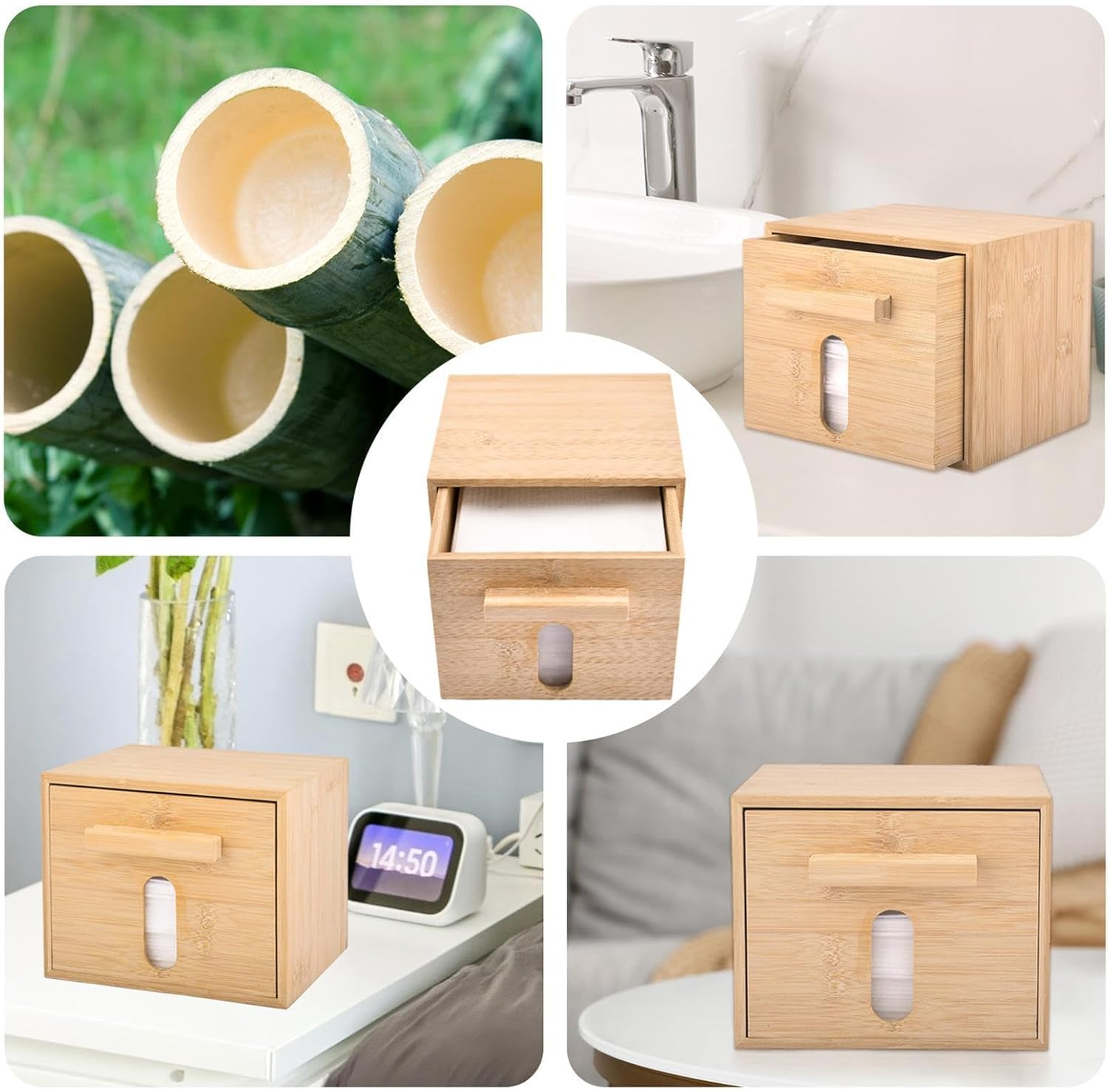 Face Towel Box, Clean Towel Holder, Makeup Remover Wipes Container 7.48X6.3In, Stylish and Functional Container, Cosmetics Organizer for Bathroom, Living Room image number 5