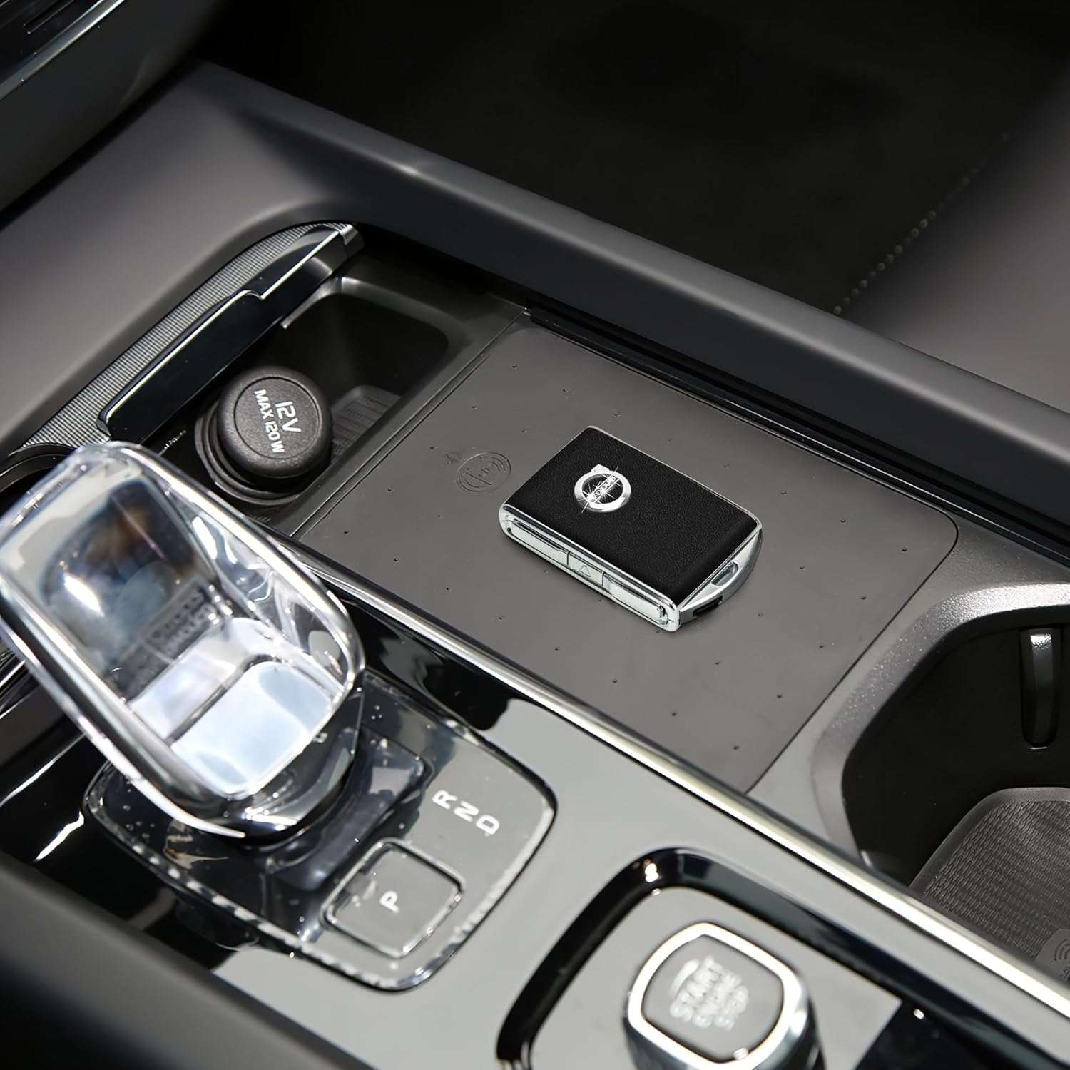 Car Key Case Fob Cover for Volvo XC90, XC60, XC40, S60, S90, V90, Polestar 1, Polestar 2, Polestar 3 Top Layer Cow Leather (Black) image number 6