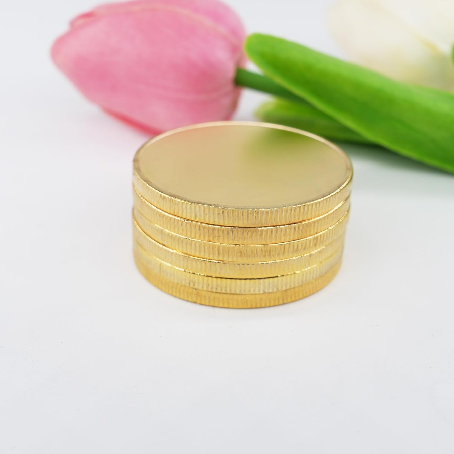 6PCS Blank Challenge Coins for Laser Engraving, 40Mm Blank Metal Coins with Acrylic Protection Box for Travel Birthday Commemorative Collection Supplies (Golden) image number 5