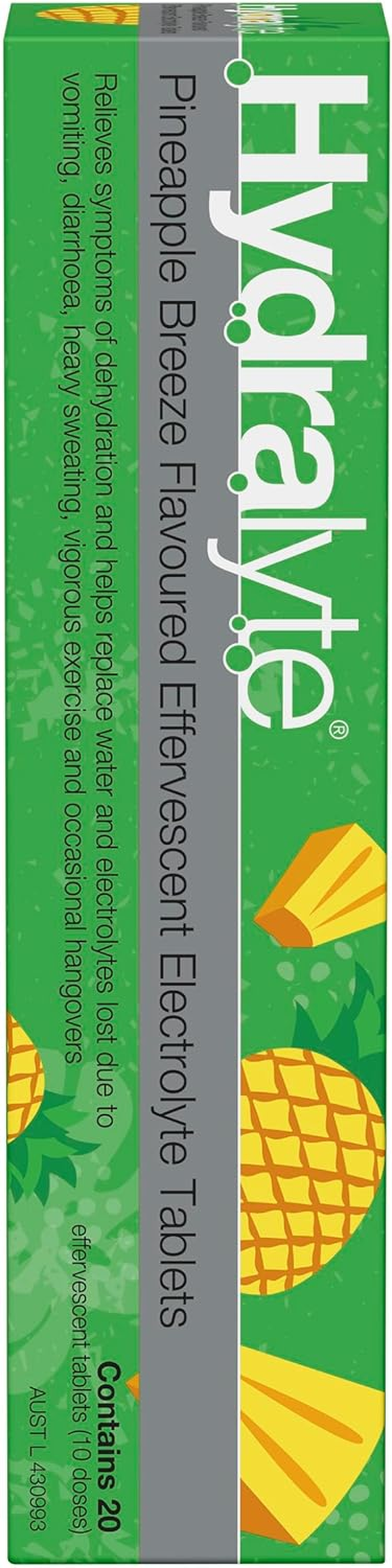 Hydralyte Pineapple Flavoured Effervescent Electrolyte 20 Tablets - Great for Running, Sports & Daily Hydration - Convenient & Self-Dissolving Tablets. image number 4