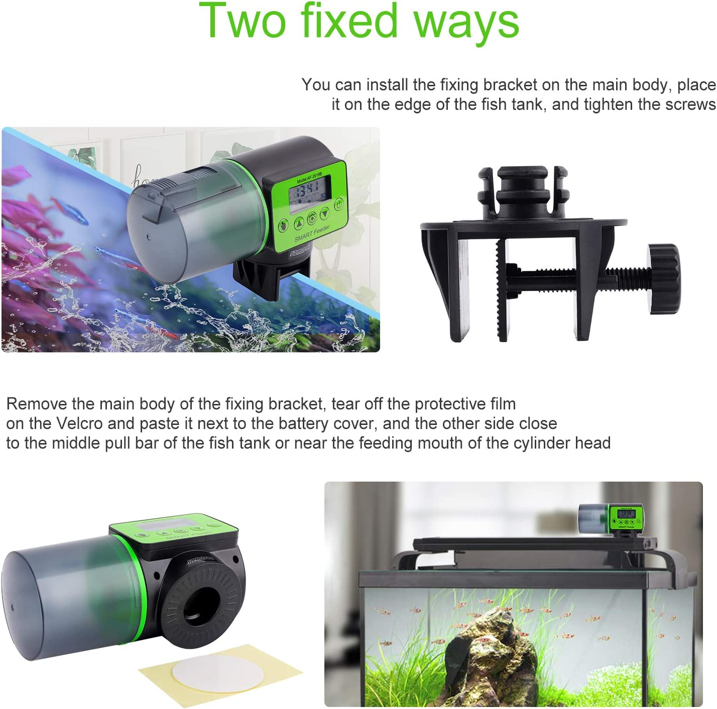 Automatic Fish Feeder, SZMDLX Auto Timer Fish Feeder, Moisture-Proof Fish Food Dispenser for Aquarium/Fish Tank on Vacation image number 1