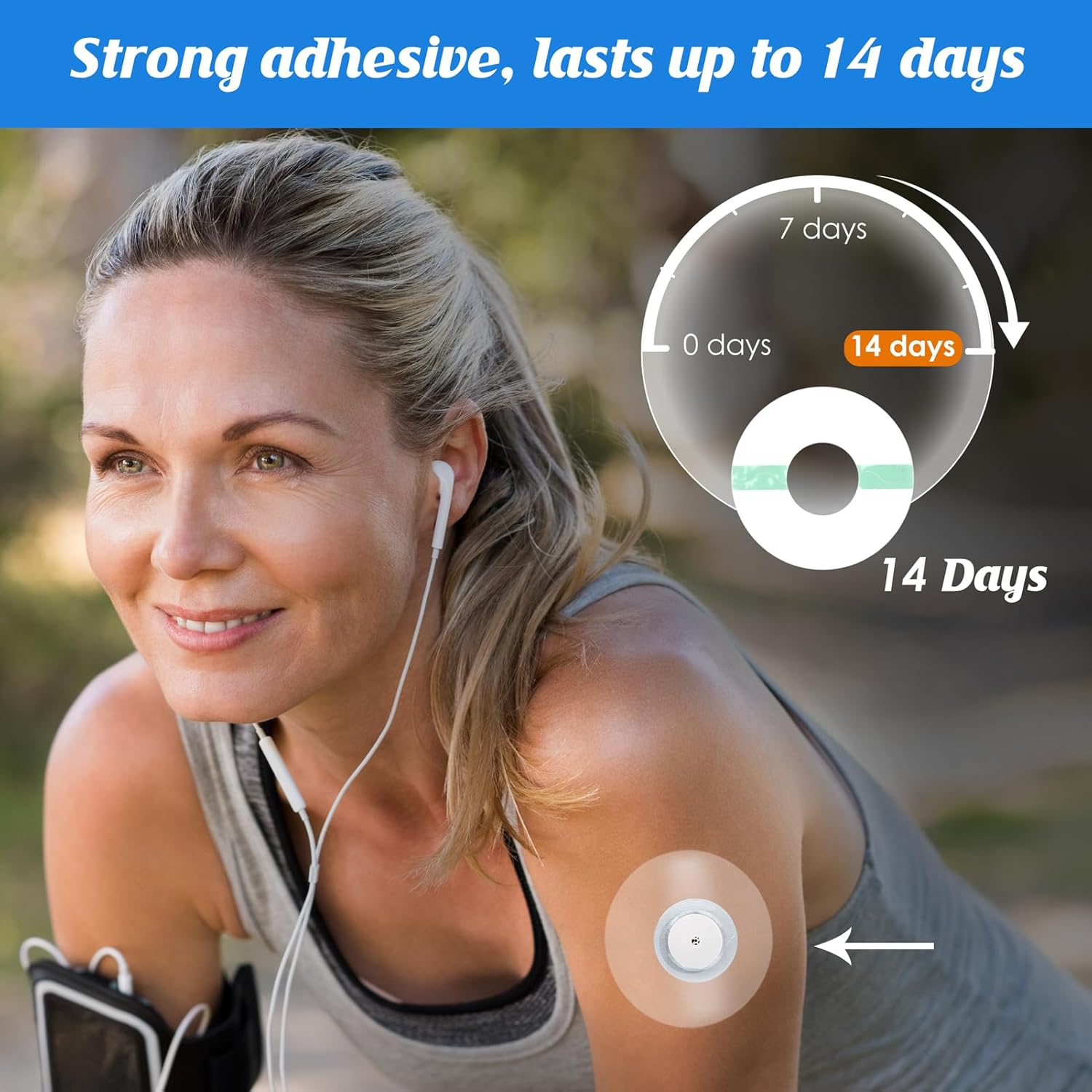 YOUSHARES Continuous Glucose Monitor Patch for Freestyle Libre 2, 40 Packs Libre 2 CGM Sensor Patches Waterproof Adhesive Patches Diabetic Sensor Covers Easy to Use Pre-Cut Adhesive Tape(Transparent) image number 5