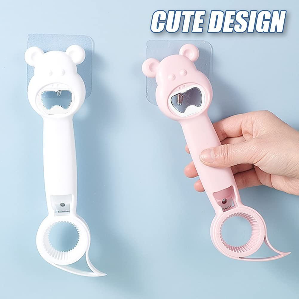 2Pcs 4 in 1 Jar Can Beer Bottle Opener - Multifunction Cute Bear Opener for Bottles and Cans image number 6