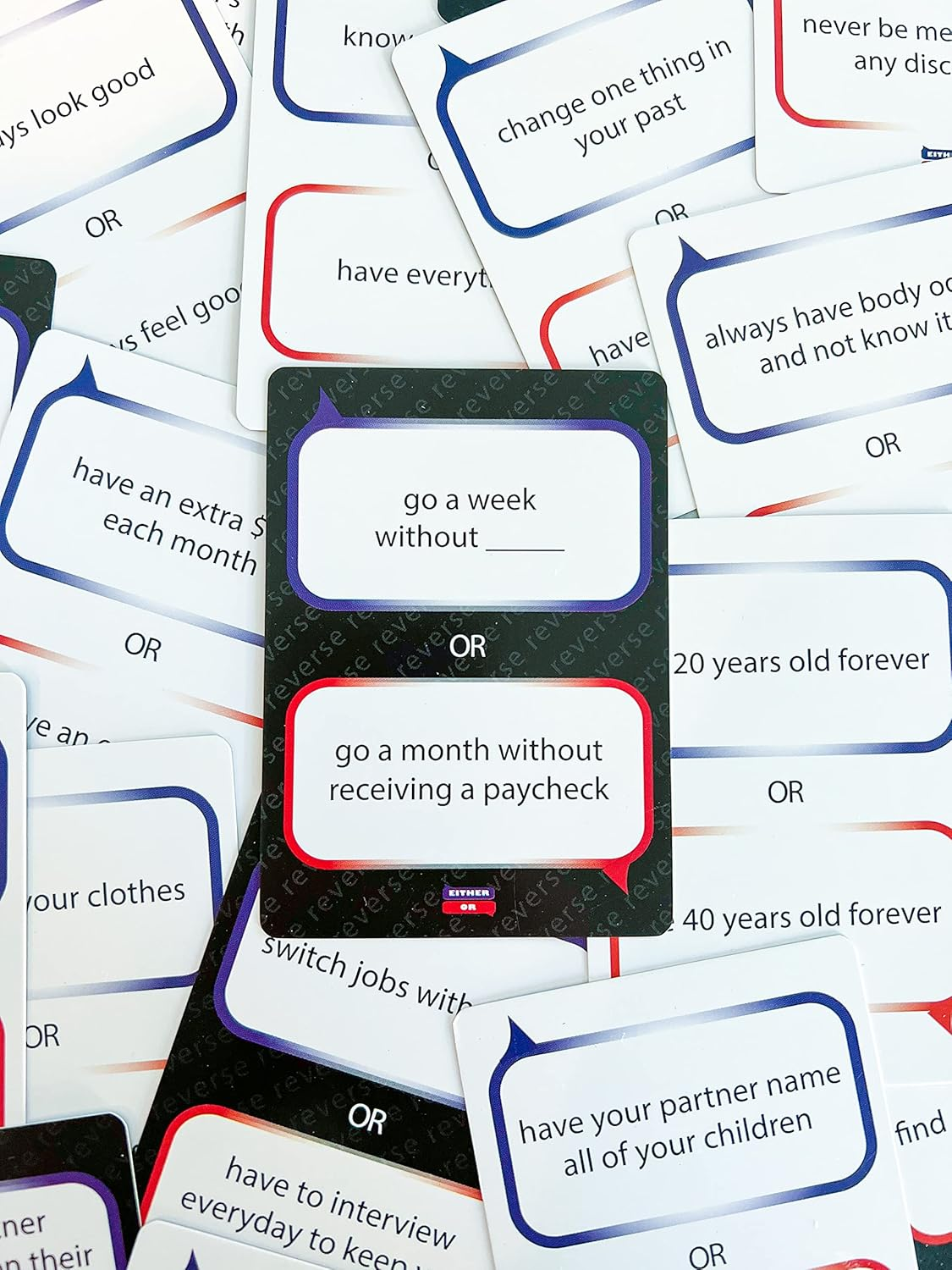 Either Or: a Card Game of Outrageous Options - Fun Card Game of Options for Couples image number 2