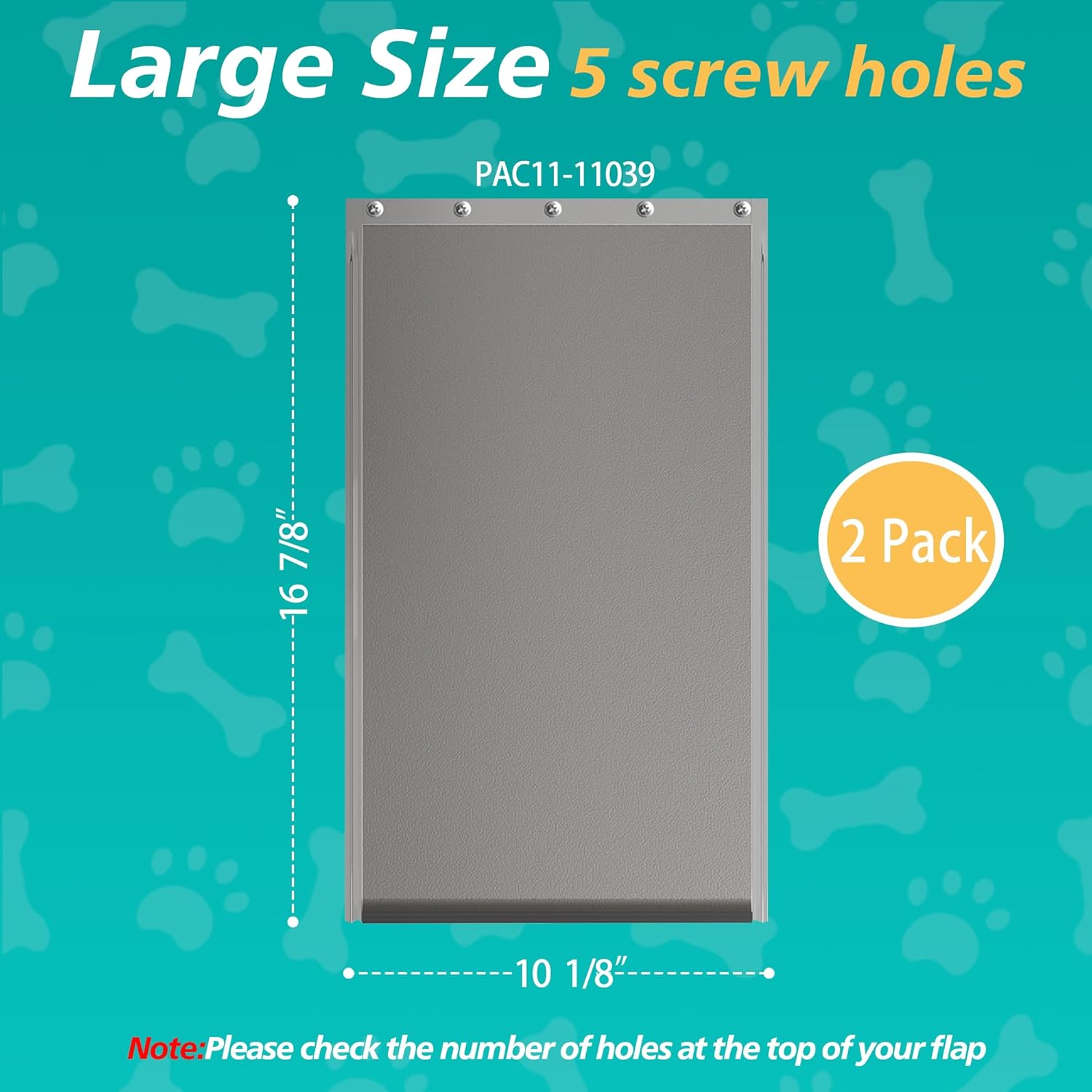 2PACK Large Dog Door Replacement Flaps with Screws - Pet Door Replacement Flap Compatible with Petsafe Freedom Doggie Doors Replacement Flaps PAC11-11039 10 1/8" X 16 7/8", Flexible, No Warped image number 6