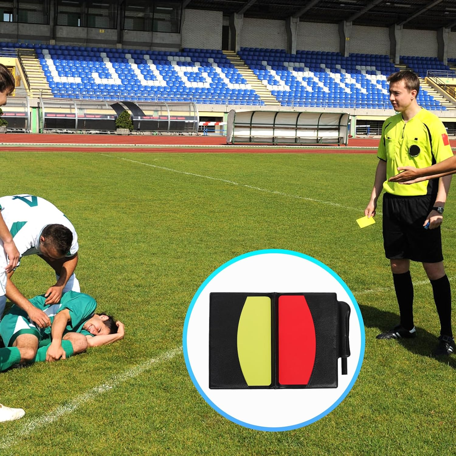 6 Referee Cards Set, 12Pcs Referee Penalty Cards with 6Pcs Card Holder Soccer Referee Red and Yellow Warning Card Referee Cards Referee Accessories for Volleyball Football Soccer Sports Game image number 4