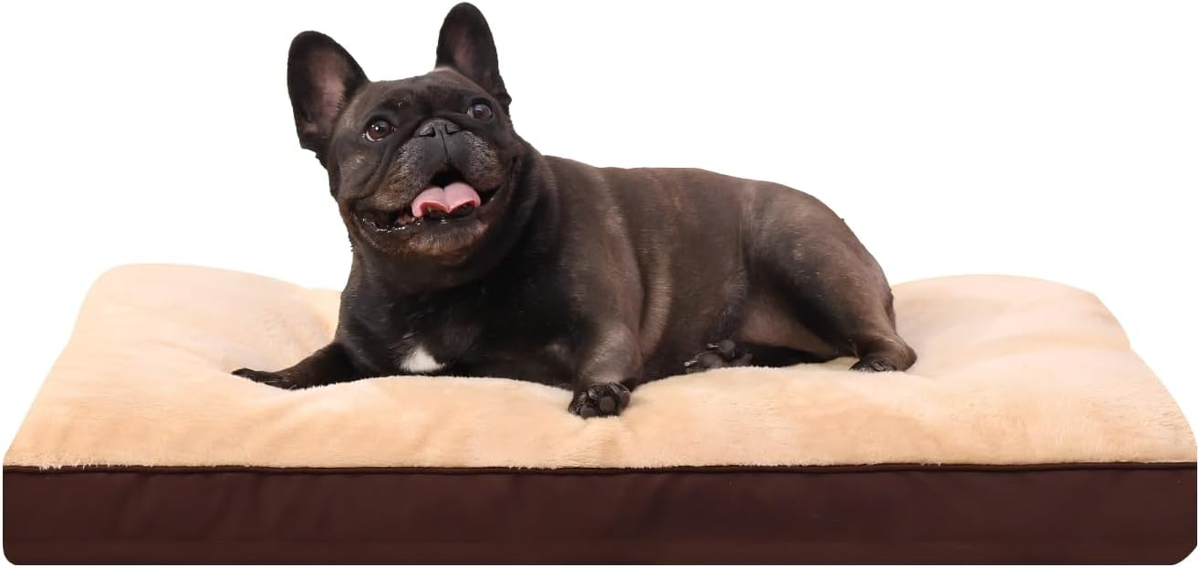 Dog Crate Bed Waterproof Deluxe Plush Dog Beds with Removable Washable Cover Anti-Slip Bottom Pet Sleeping Mattress for Large, Medium, Jumbo, Small Dogs, 35 X 22 Inch, Gray