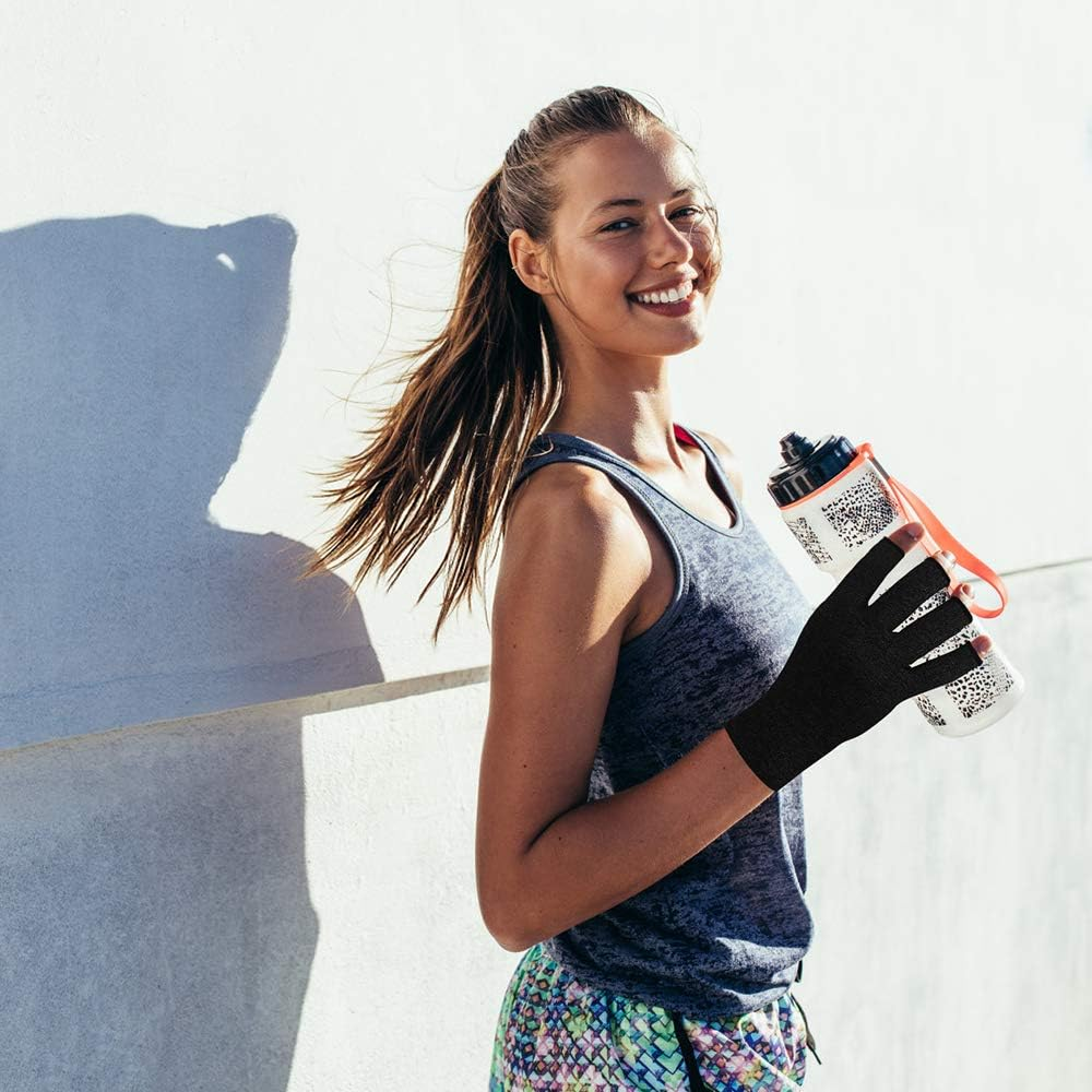 (Medium, Pure Black) - Arthritis Gloves 2 Pairs, Compression Gloves Support and Warmth for Hands, Finger Joint, Relieve Pain from Rheumatoid, Osteoarthritis, Carpal Tunnel, Tendonitis, Women and Men (Pure Black, Medium) image number 3