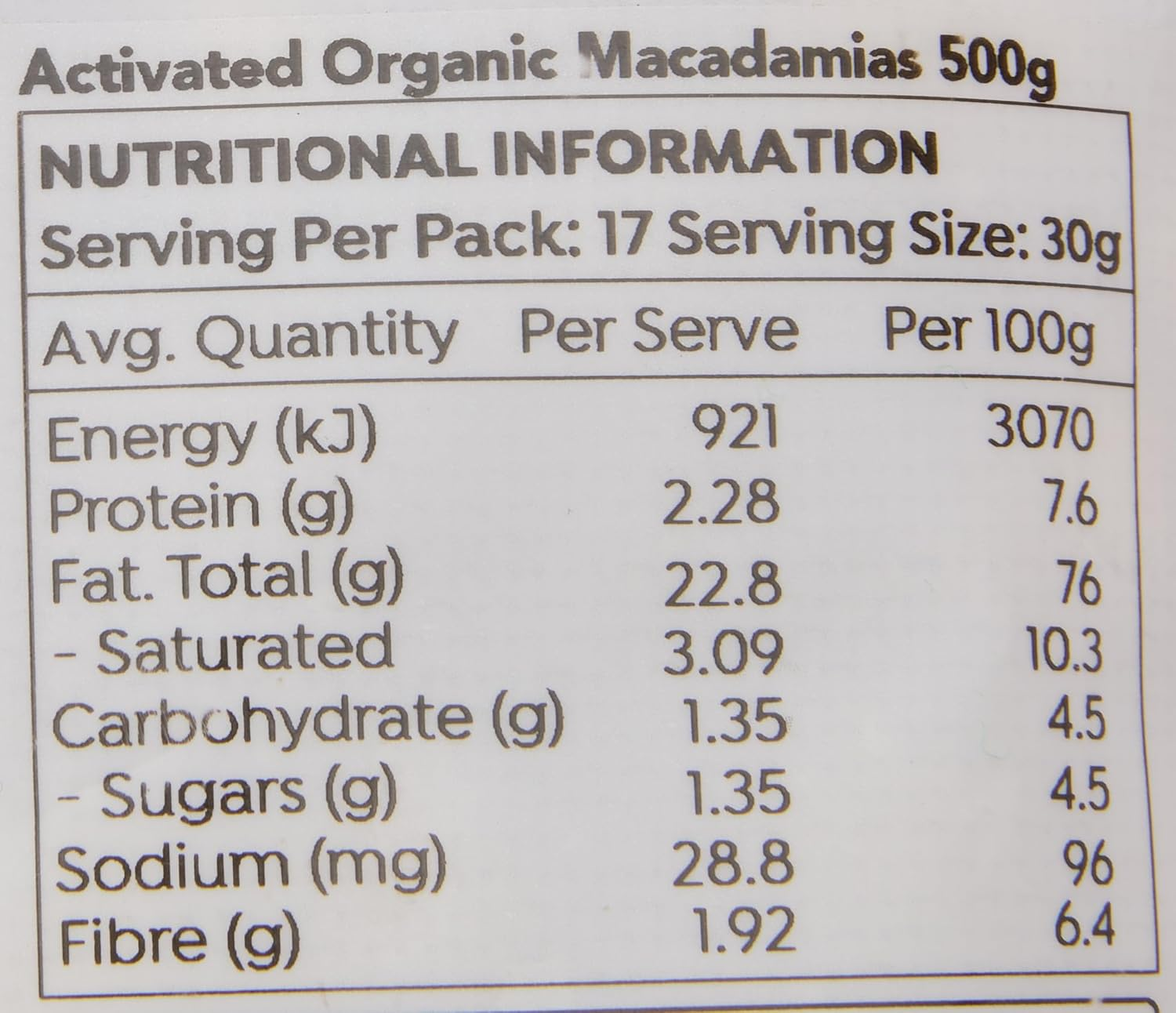 2Die4 Live Foods Activated Organic Macadamias 500G image number 2