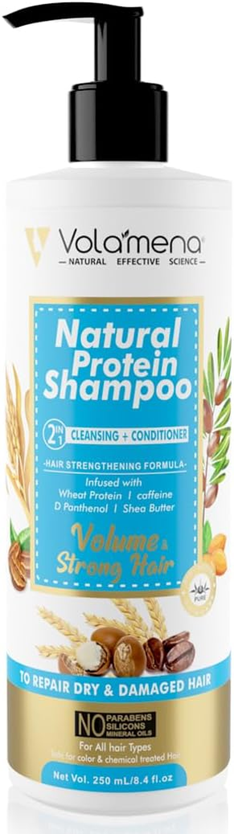 Natural Protein 2 in 1 Hair Shampoo 250 Ml image number 2
