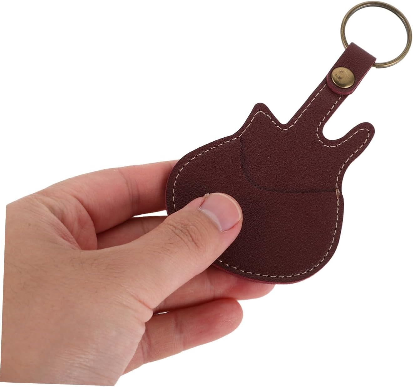 Bestonzon 3Pcs Guitar Pick Storage Case Portable Keychain Pu Plectrum Holder Bag for Acoustic Electric Guitar Players Picks Organizer image number 1