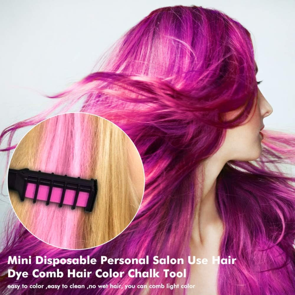 6 Color Disposable Hair Dye Comb Temporary Simple Long-Lasting Hair Dye Is Not Stiff and Anti-Sticky Color Pearl Powder Hair Dye image number 3