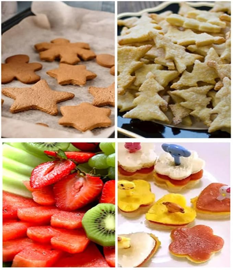 AIMALL 12Pcs Stainless Steel Fruit Vegetable Mini Cookie Shape Cutter Set, Kid Food Molds, Pastry Stamps, Decorative Baking Tools for Kids, Food Shapes for Vegetables & Fruits image number 3