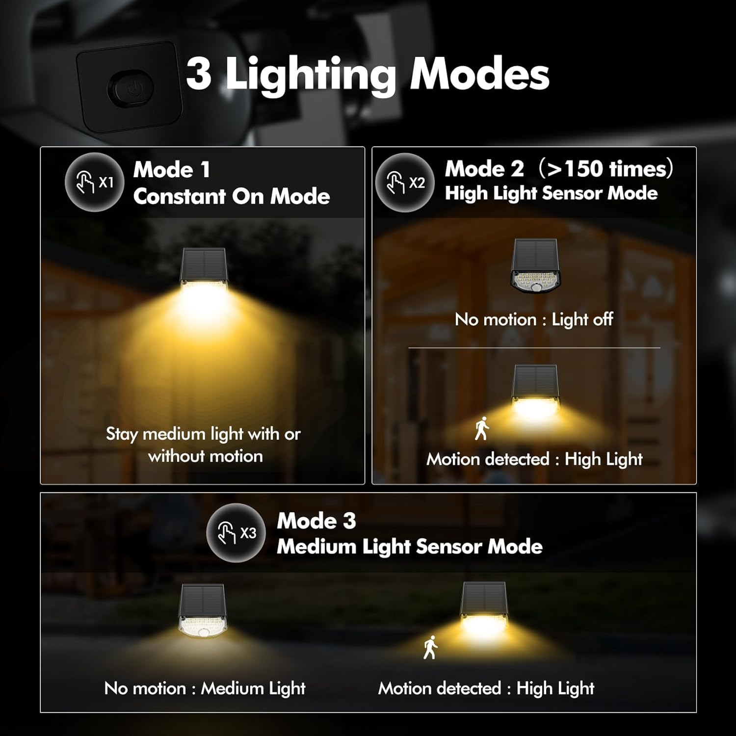Aloftsun Solar Motion Sensor Outdoor Lights, 30 Leds Spot Lights with Motion Detector, IP68 Waterproof Solar Motion Lights for Outside, 3 Modes Solar Landscape Lights for Pathway Yard, 6 Pack image number 5