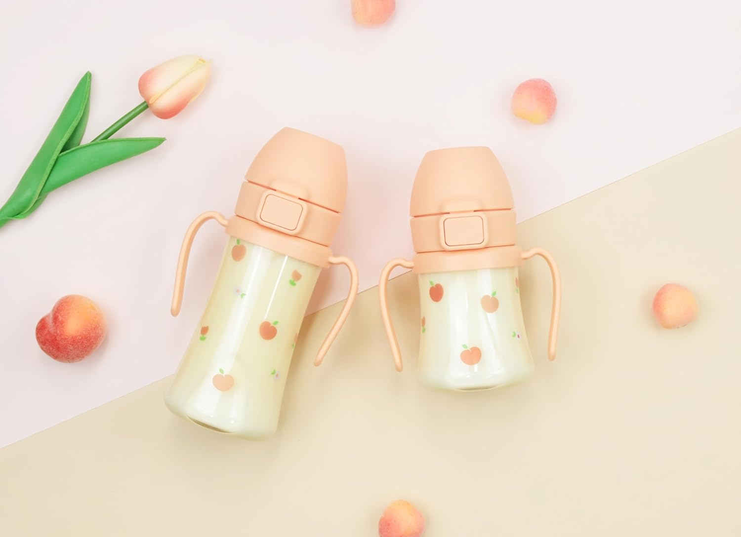 Peach Flower PPSU Straw Cup 200Ml(Rose Coral) image number 1