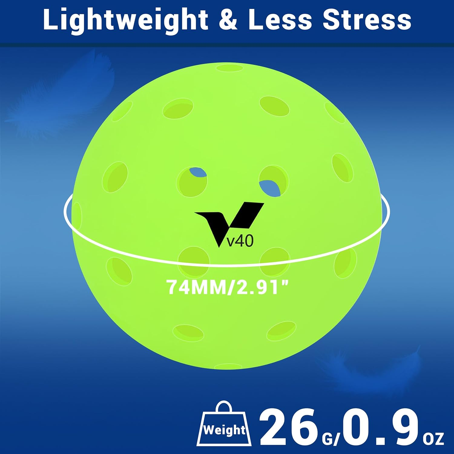 4-Pack Outdoor Pickleball Balls, High Elasticity & Ultra Durable, 40-Hole Design for Stable Bounce, Perfect for Tournament Play & Outdoor Sports image number 4