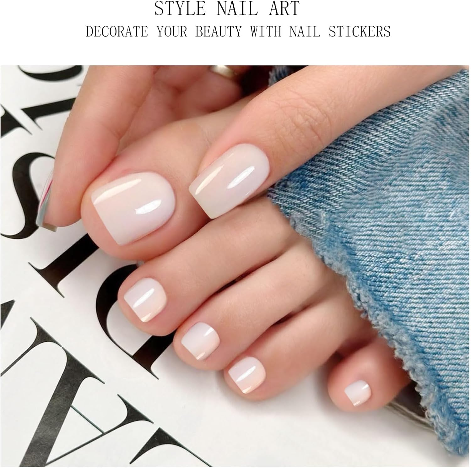 JMEOWIO Nail Foil UV Hardening Cream Pink UV Gel Toenail Strips Nail Stickers Nail Stickers Toenails Art Decoration Nail Design Accessories image number 6