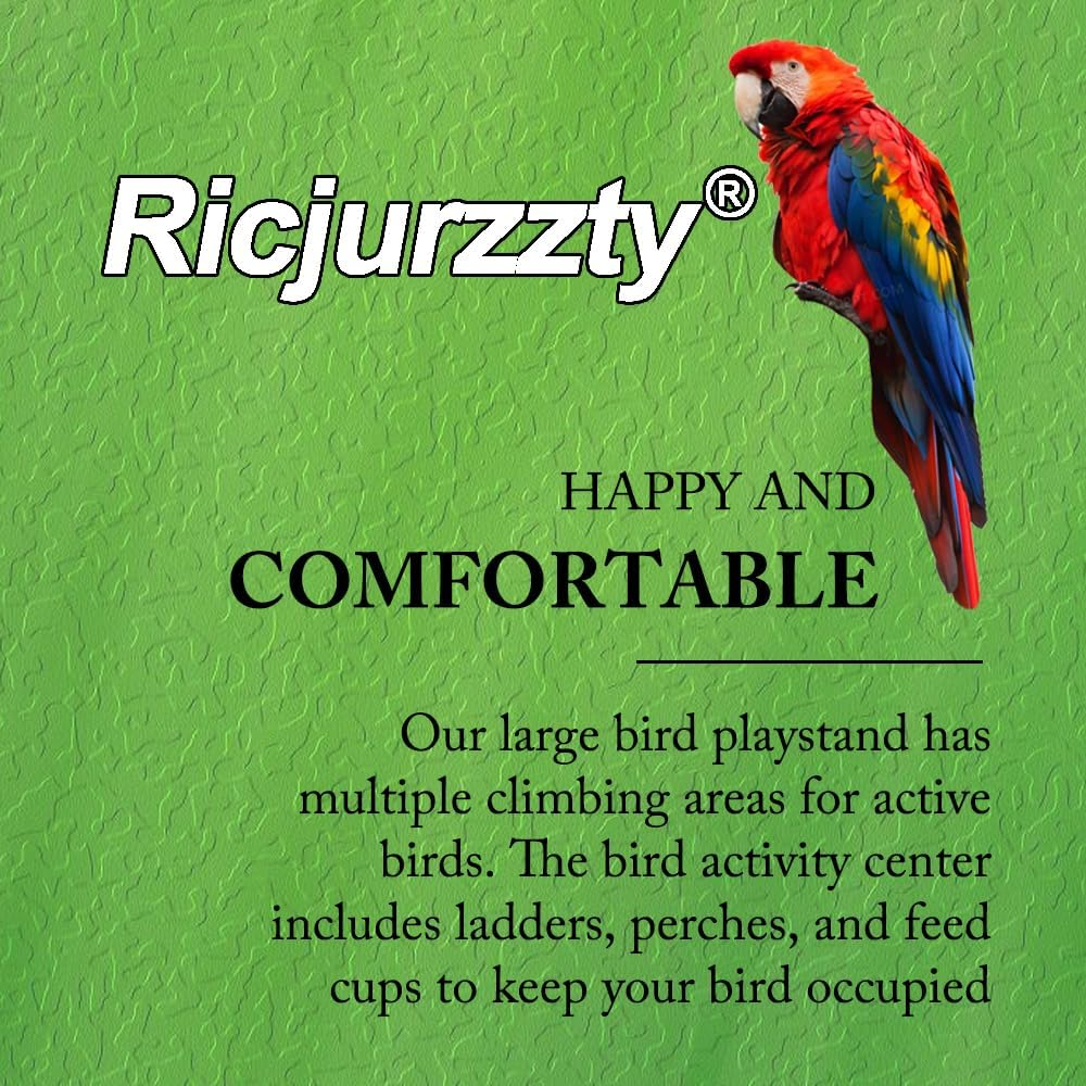 Metal Steel Bird Playground Parrot Playstand Bird Perches Stand, Bird Play Gym Playpen for Parakeet Cockatiel Bird Toys, Bird Cage Accessories image number 2