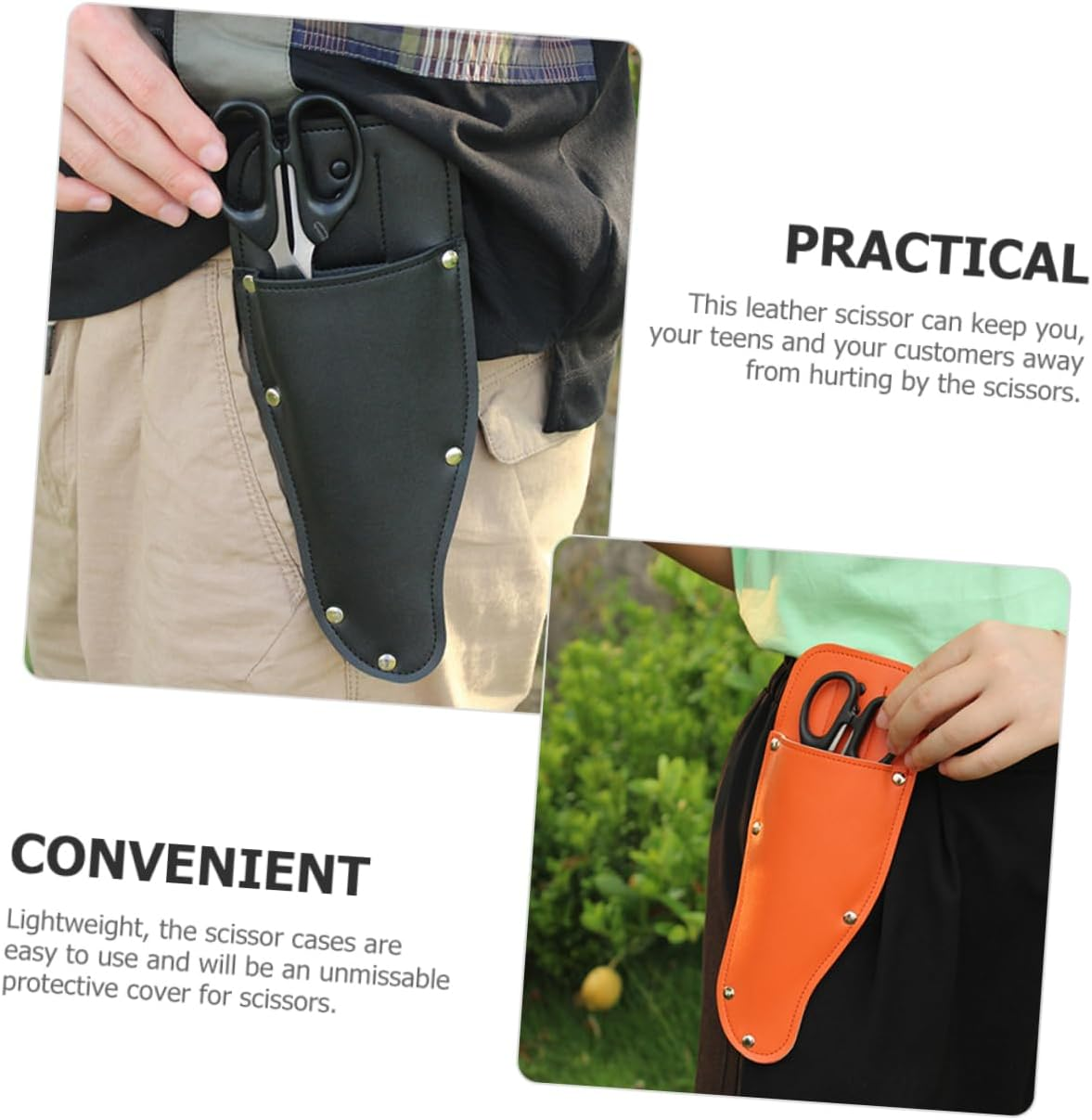 CAXUSD 2Pcs Elegant Retro Design Gardening Pruning Shears Leather Scissor Case for Plant Care image number 1