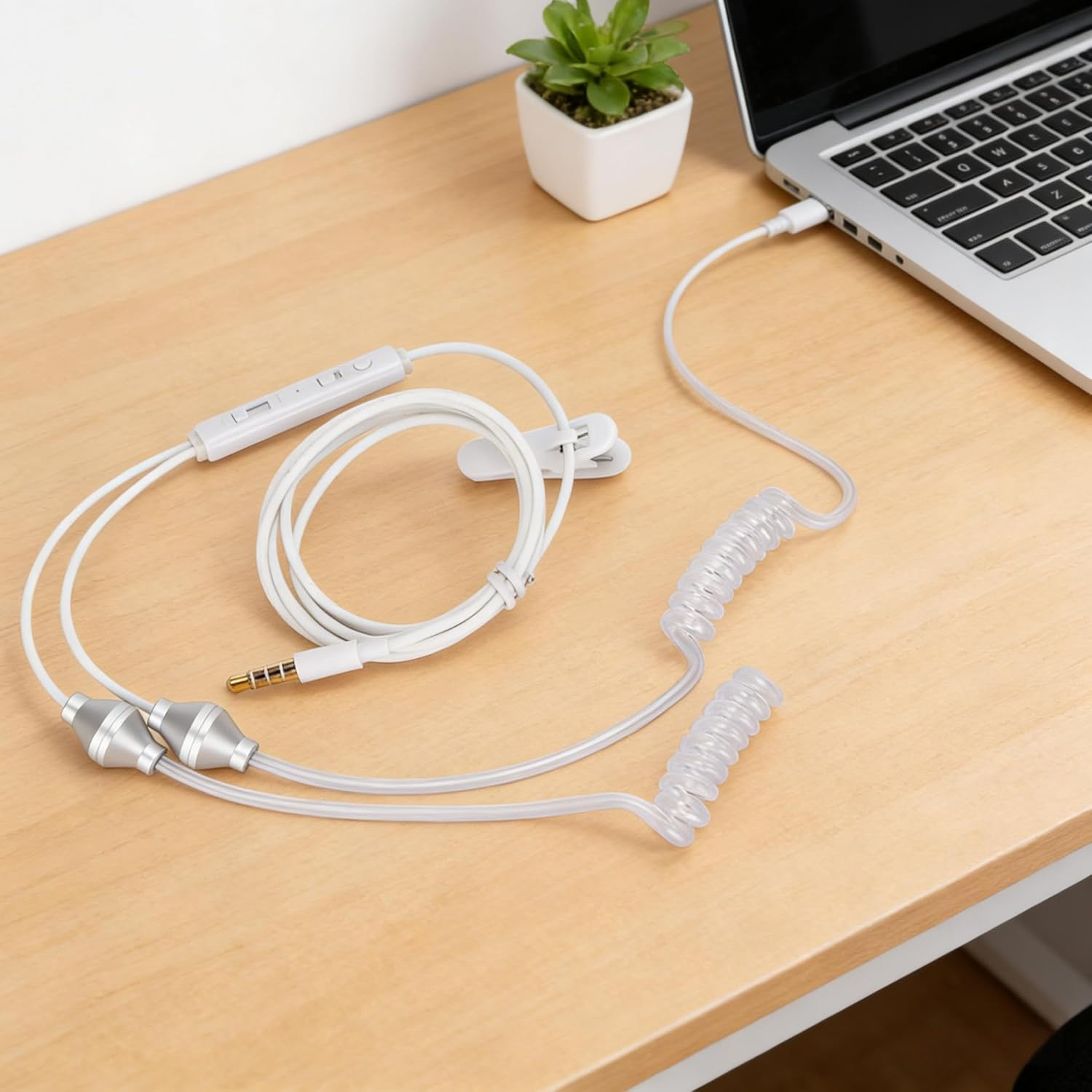 Yctze 3 5Mm Double Spiral anti Radiation Air Tube Earphones for Mobile Phones Emf Headphones