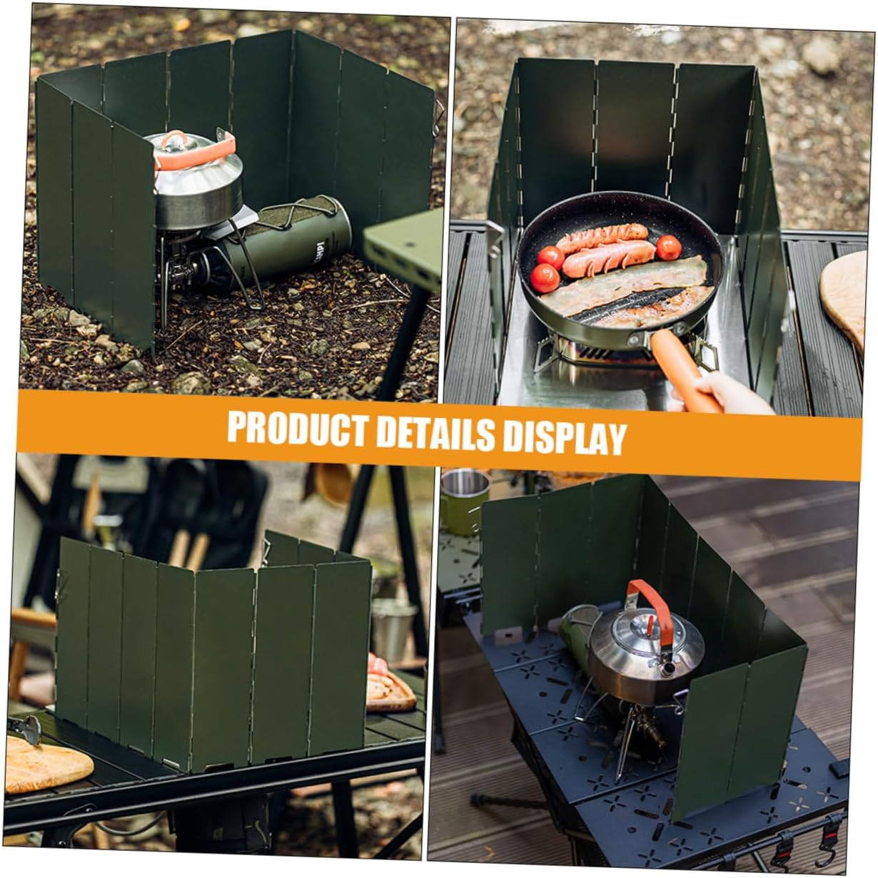 Portable Camping Stove Windscreen Windproof Cover BBQ Windshield for Outdoor Cooking image number 2