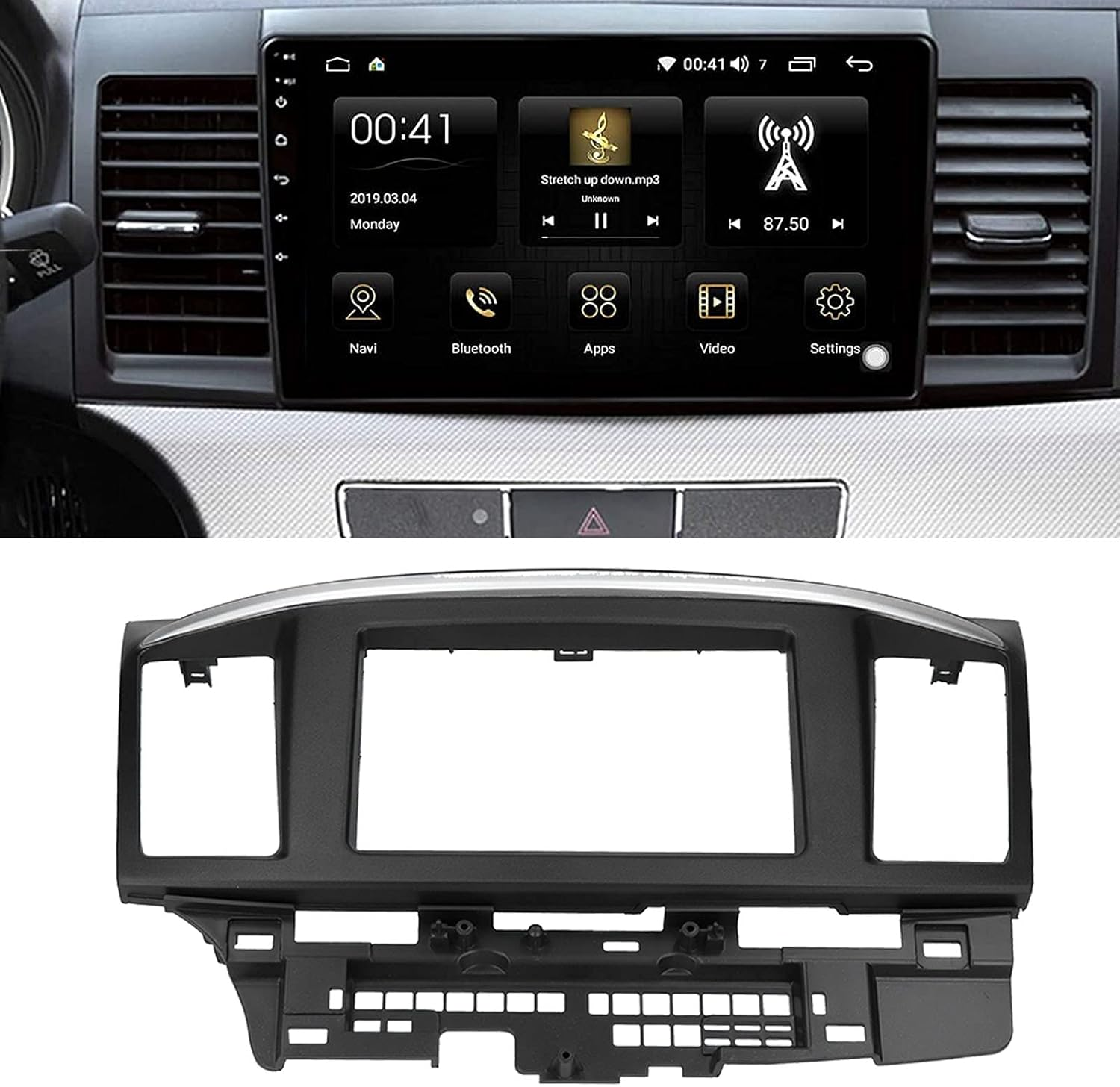 Pergar Audio Panel Frame, 2DIN Dash Kit Car DVD Navigation Stereo Refitting Fascia Fit for MITSUBISHI Lancer/Galant Fortis/Proton Inspira image number 2