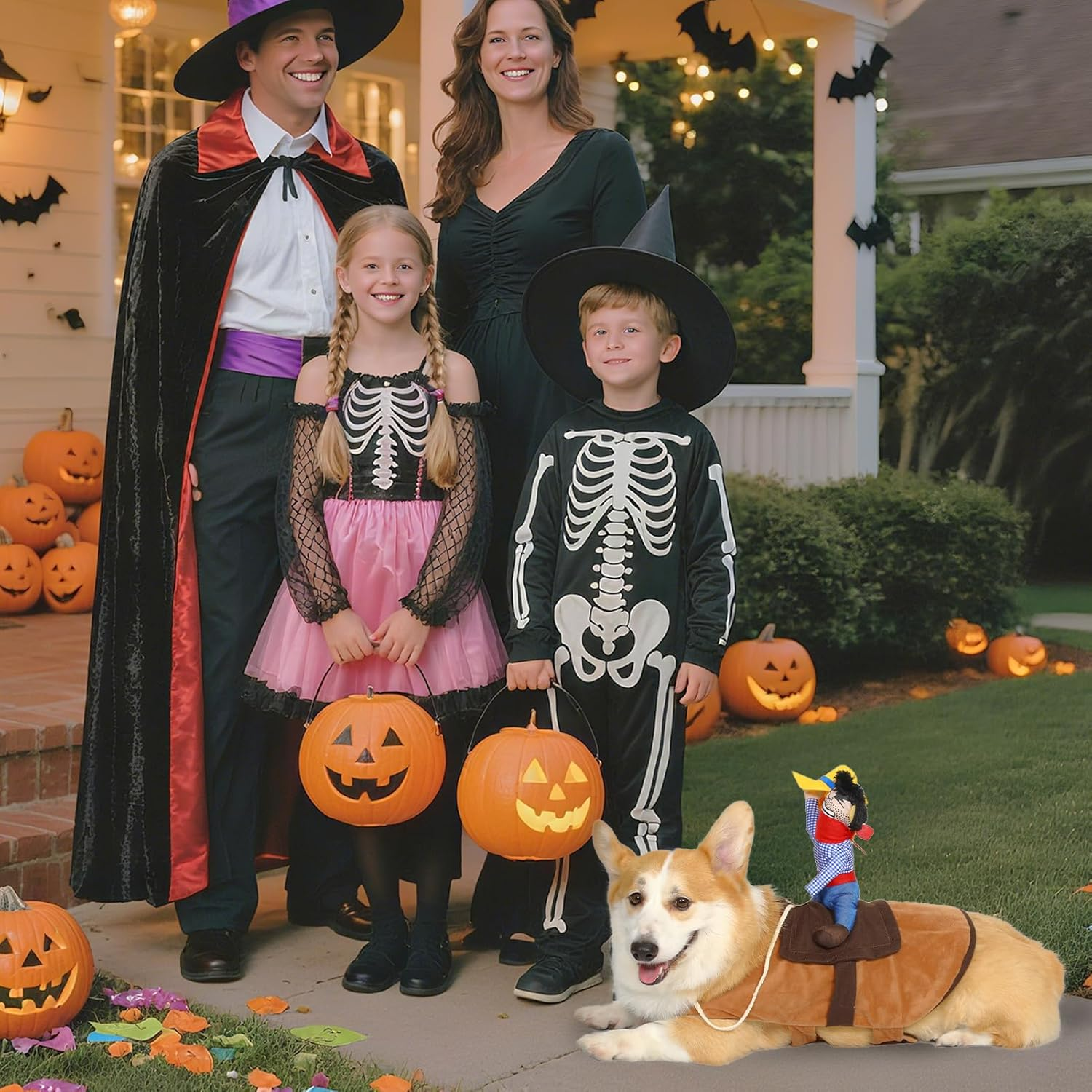 T2Y Cowboy Rider Dog Costume - Halloween Dog Costumes for Medium Dogs, Dogs Clothes Knight Style with Doll and Hat for Halloween Day, Suitable for Corgi, Pug, Frenchie, Dachshund【M】 image number 3