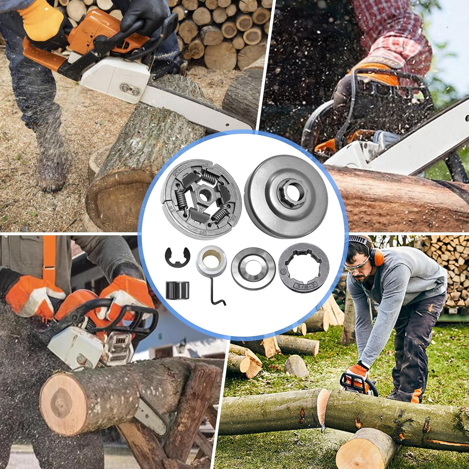 Clutch Drum 3/8" 7T Sprocket Kit for Stihl MS311 MS391 MS391C Chainsaw Rim Convert Part Replace #1140 160 2001, 0000 642 1231, 1125 640 7110, 9512 933 2260, 0000 958 1022 image number 6