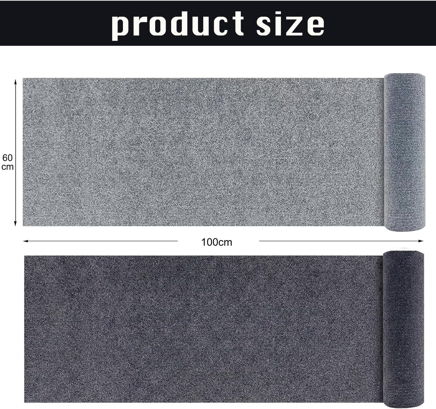 Oasis Finds Cat Scratcher Mat, Self-Adhesive Cat Scratcher Climbing Carpet Replacement, Trimmable Furniture Protector Pad for Wall and Couch, 100 * 60Cm(Light Grey) image number 4