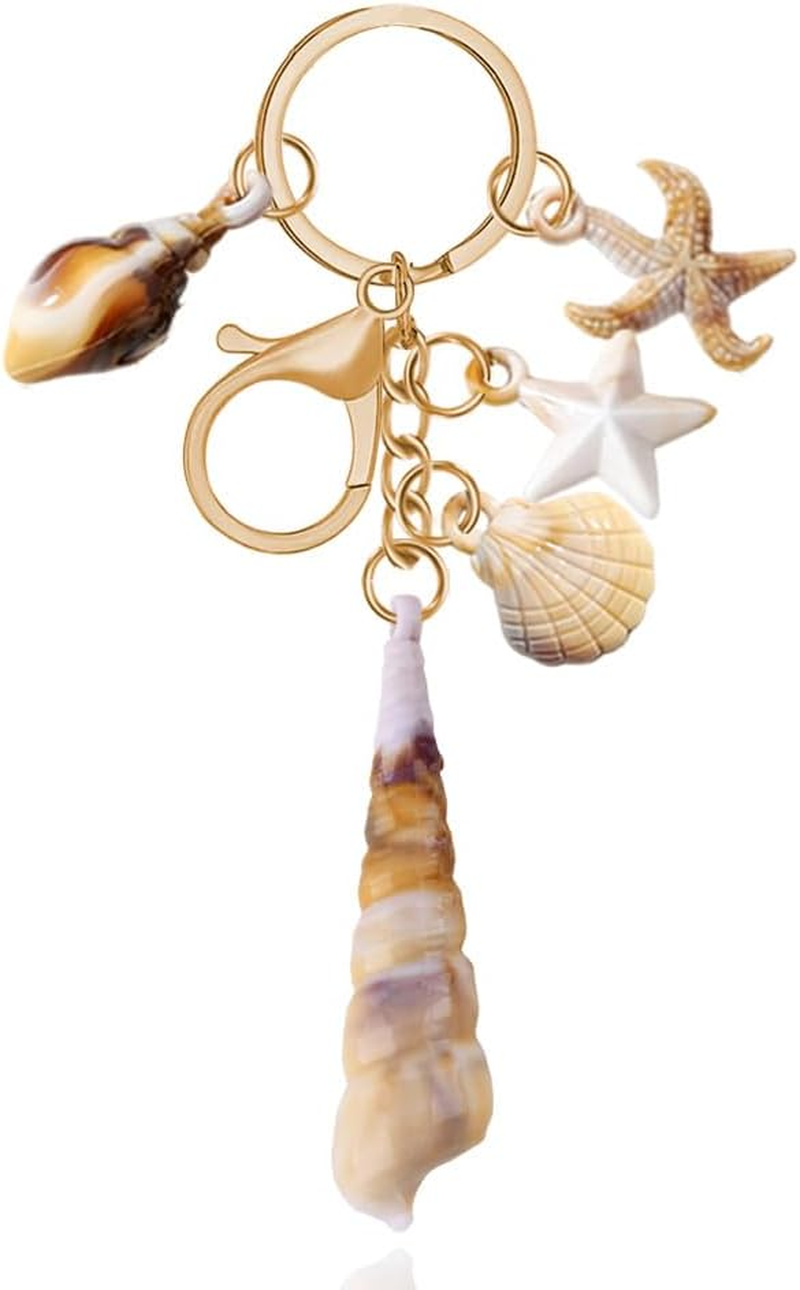 Seashell Purse Charms for Tote Bags Beach Accessories for Backpack Purse Girls Women Beach Themed Gift Keychain Seashell image number 5